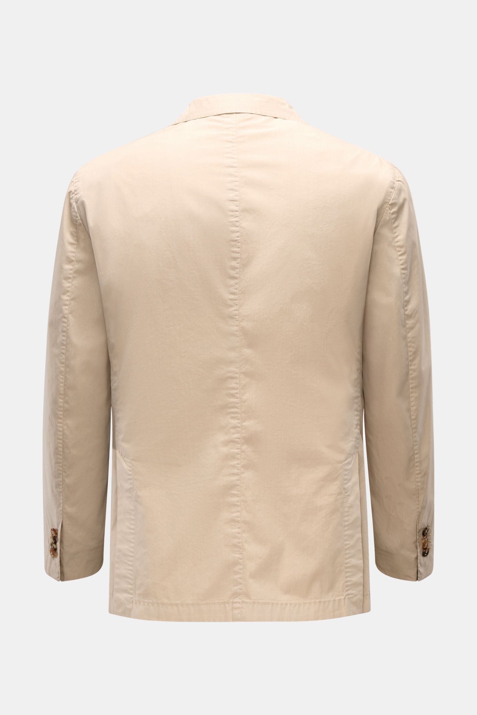 Boglioli Sakko 'K. Jacket' beige, Rückansicht, leichtes Baumwollgewebe, Slim Fit, Unconstructed Design, zwei Knöpfe, Seitenschlitze, Kissing Buttons.