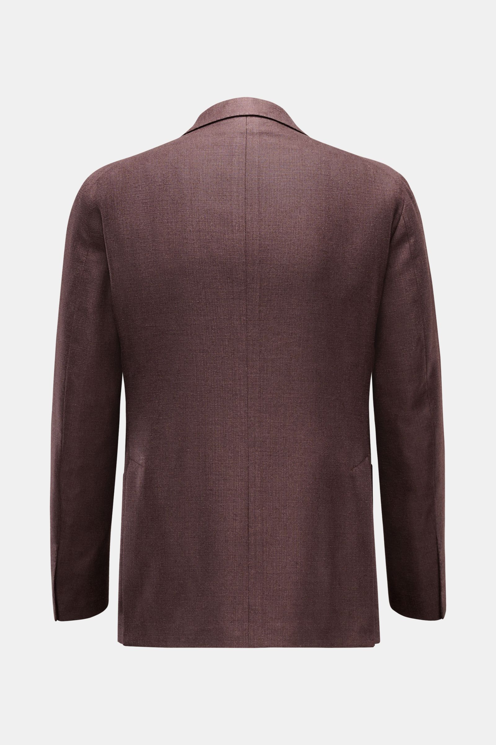 Tagliatore Sakko 'Monte Carlo' dunkelbraun meliert, Rückansicht, Slim Fit, zwei Seitenschlitze, feines Seide-Schurwoll-Gewebe, tailliert, Unconstructed Design.