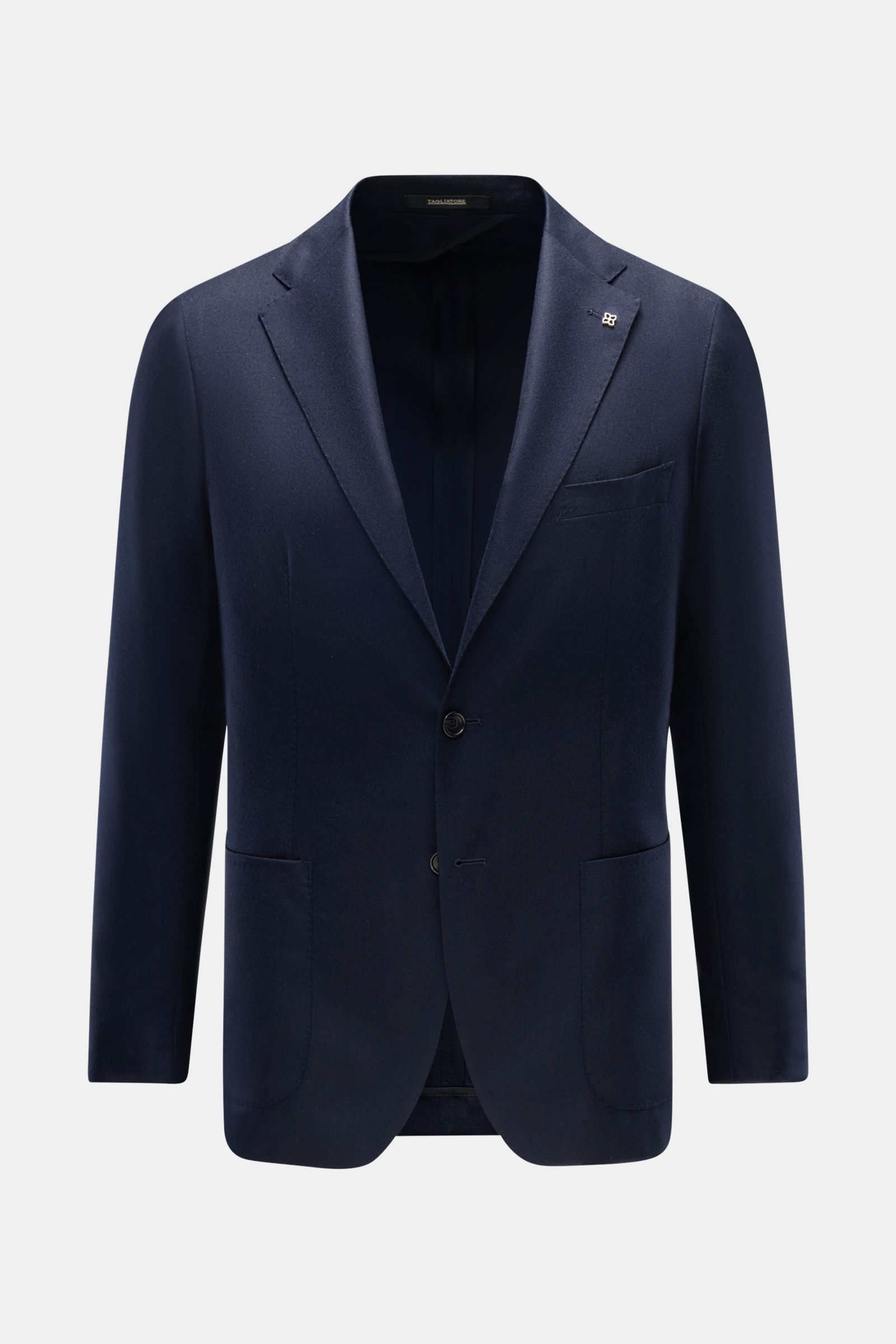 Tagliatore Cashmere Sakko 'Monte Carlo' navy, frontale Nahaufnahme, Slim Fit, tailliert, zwei Knöpfe, fallendes Revers, Brust- und Hüfttaschen, Unconstructed Design.