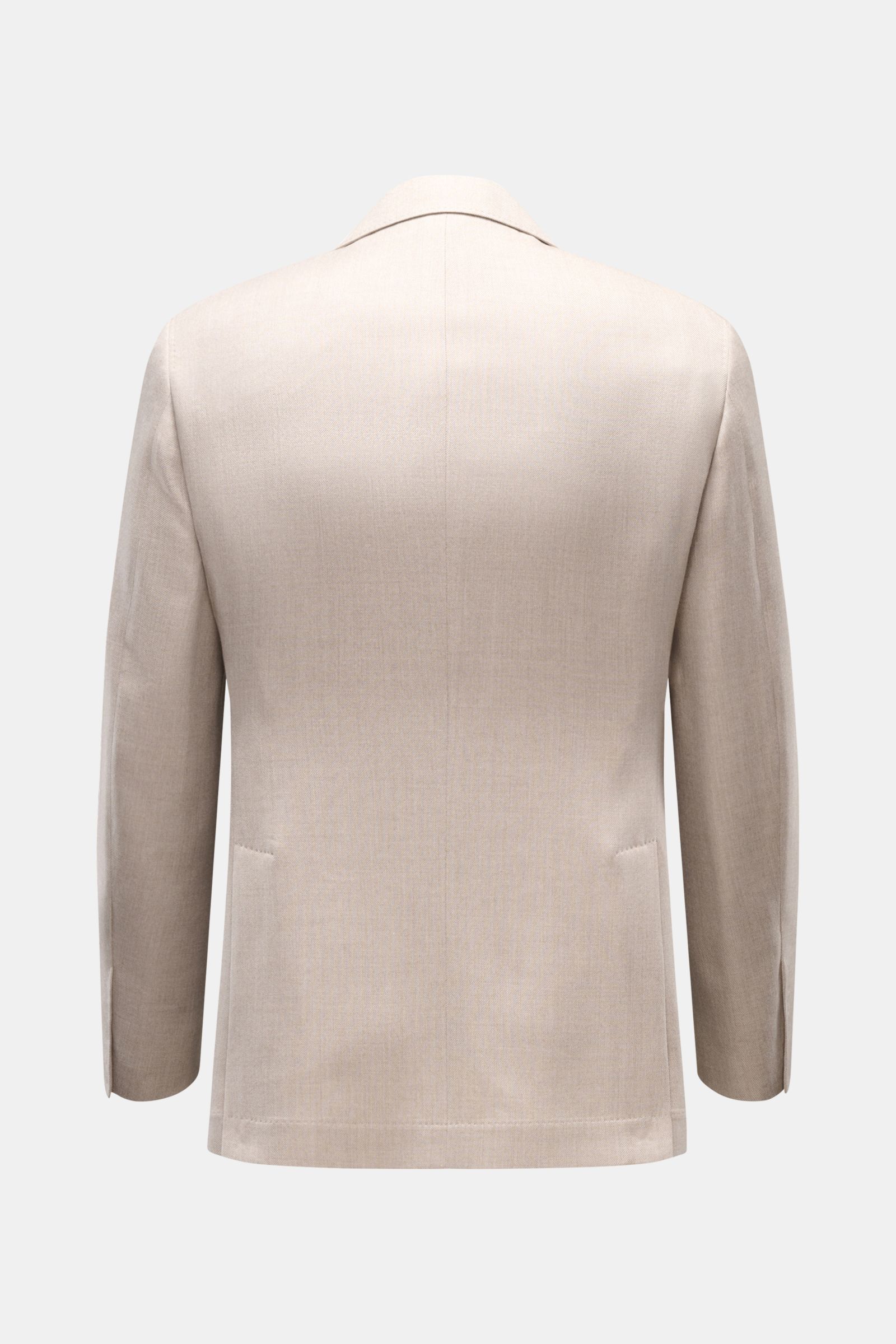 Brunello Cucinelli Sakko sand meliert, Slim Fit, melierte Webstruktur, Rückansicht, Drei-Knopf-Stil, Cashmere-Seide-Mix, tailliert