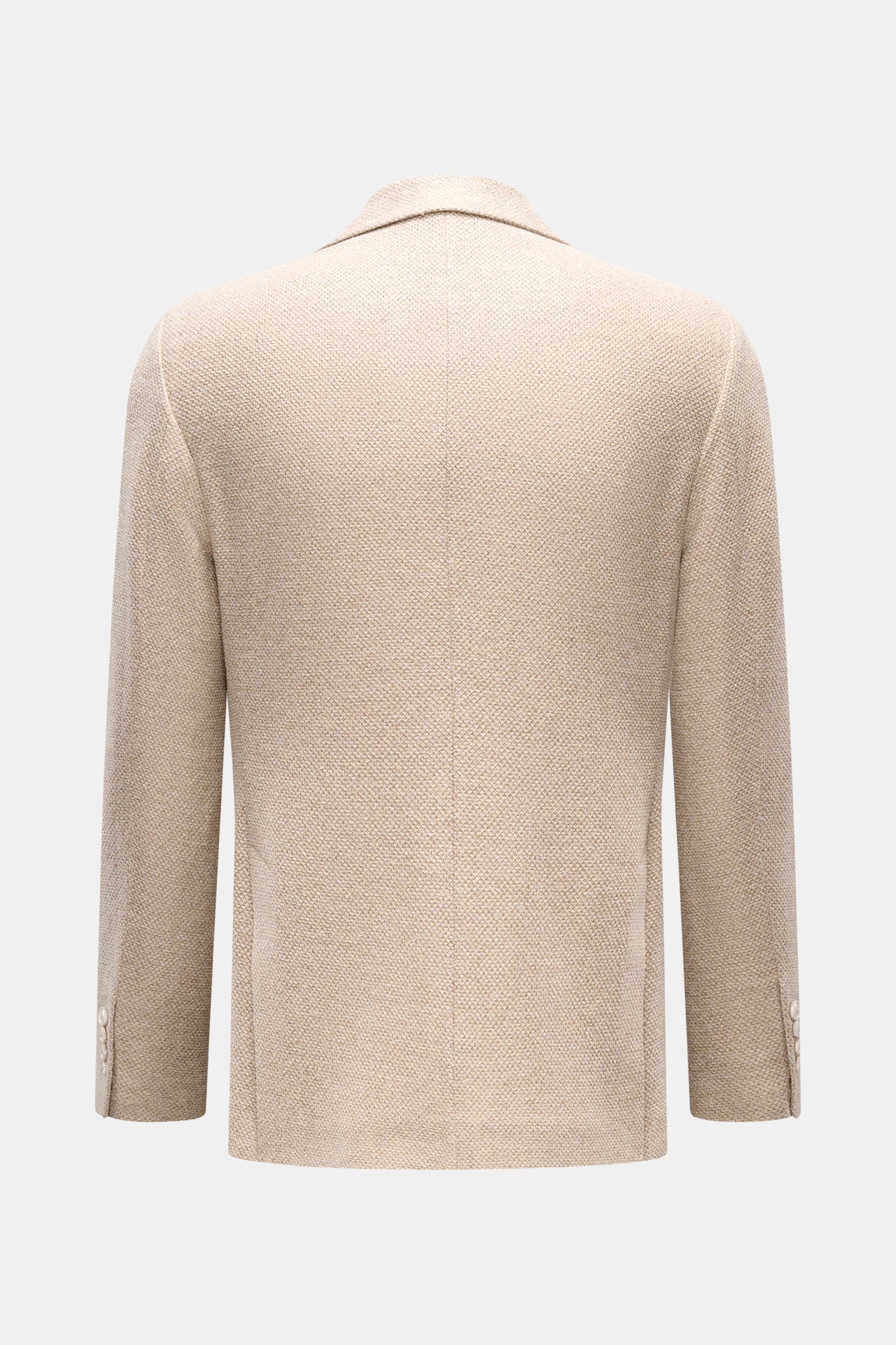 Rear view of the Circolo 1901 Smart-casual jacket beige mottled showing slim fit, textured linen blend fabric, and unconstructed design.

Description: This slim fit smart-casual jacket in a linen blend in slightly stretchy fabric by CIRCOLO 1901 featur