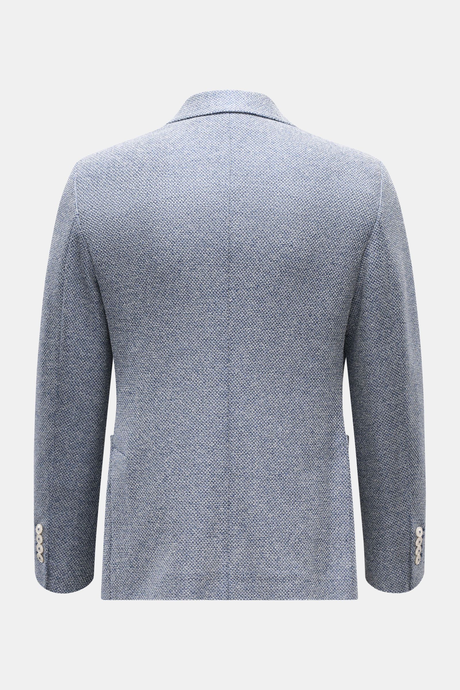Back view of Circolo 1901 Smart-casual jacket 'Coarse' dark blue/navy/white mottled, slim fit linen blend with textured weave, unconstructed design.

This slim fit smart-casual jacket in a linen blend in slightly stretchy fabric by CIRCOLO 1901 feature