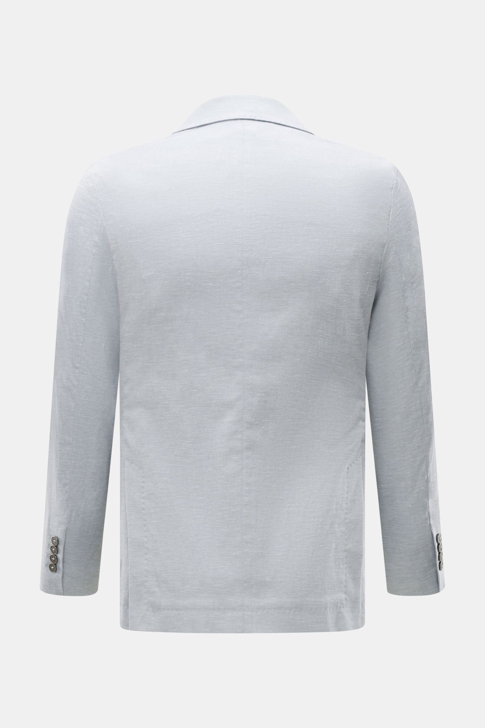 Back view of Circolo 1901 Smart-casual jacket grey-blue mottled in slim fit cotton-linen blend with soft feel and button cuffs.

This slim fit smart-casual jacket in a cotton-linen blend in slightly stretchy fabric by CIRCOLO 1901 features a contempora