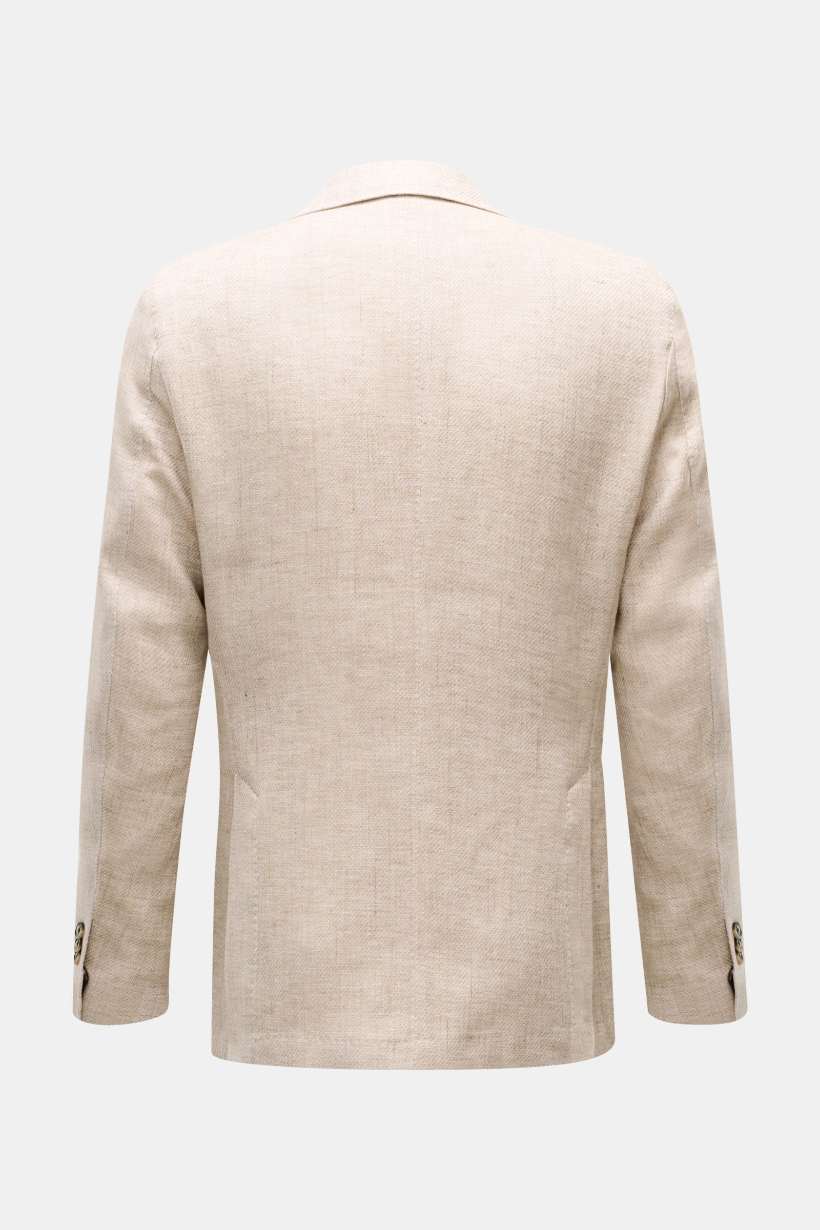 Rear view of Windsor Smart-casual jacket 'Giorno' beige mottled in lightweight cotton and linen blend, slim fit with side vents.

Stylish and uncomplicated: With the lightweight, unconstructed 'Giorno' smart-casual jacket by 