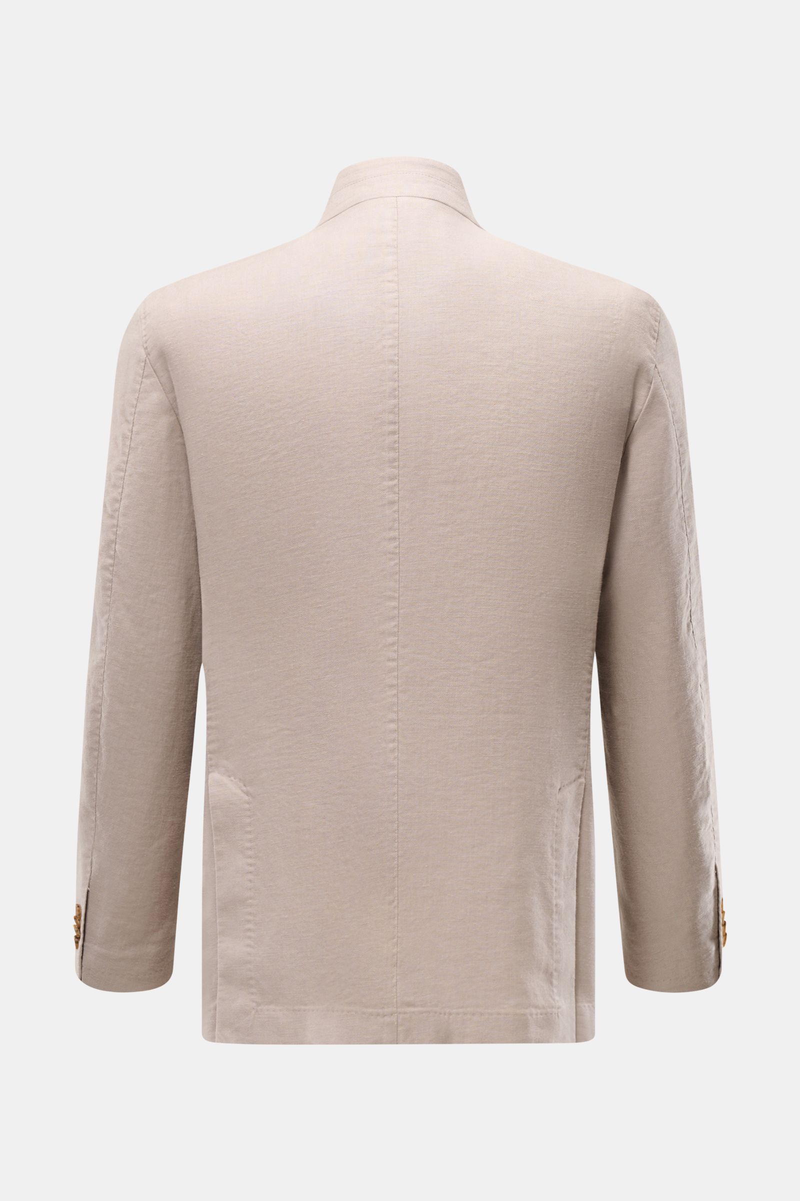Windsor Sakko 'Tirano' beige, Rückansicht, Unconstructed Design, Leinen-Lyocell-Mix, Slim Fit, Stehkragen, vier Knöpfe, Seitenschlitze, zwei Innentaschen.