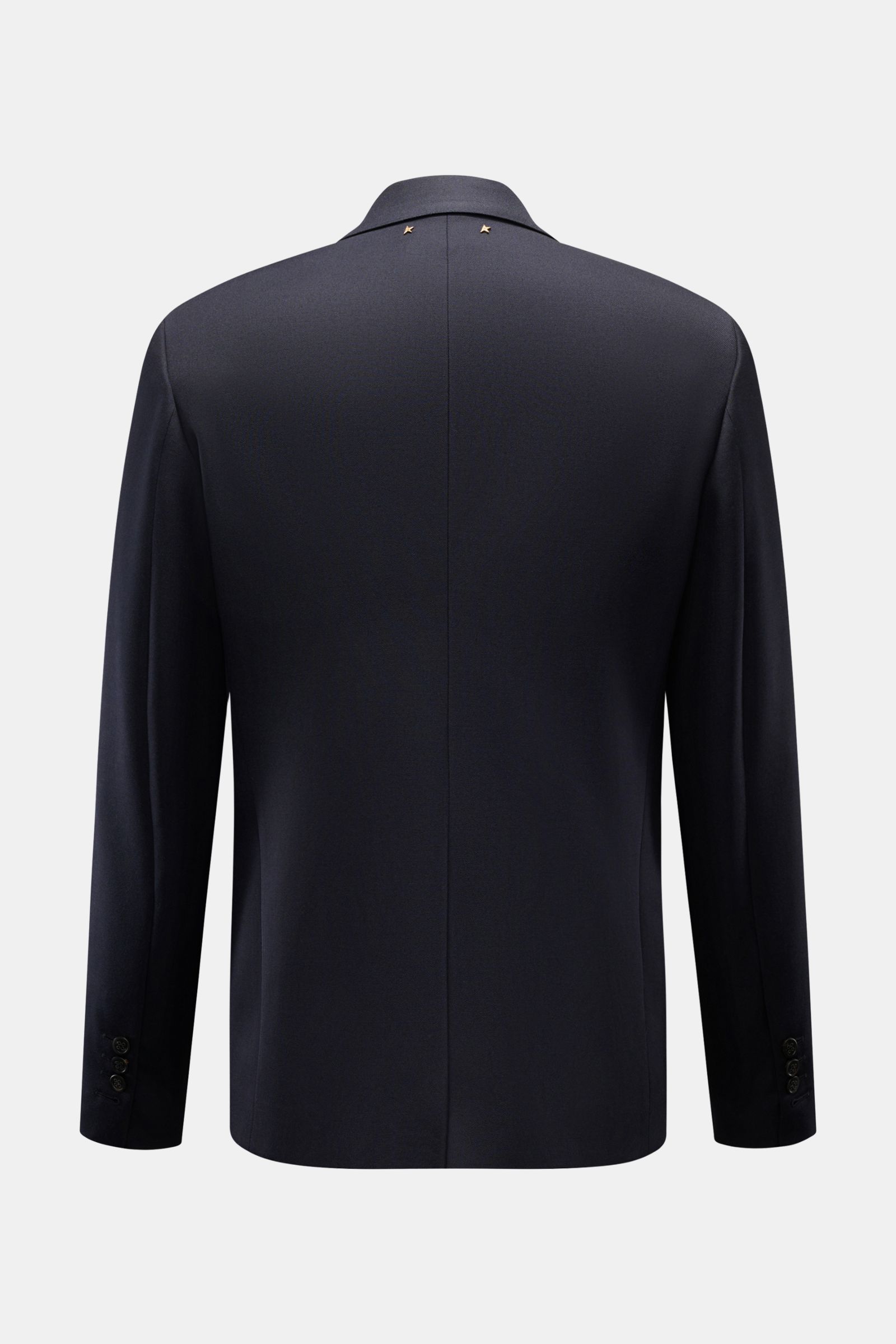 Golden Goose Sakko 'Milano' dark navy, Rückansicht, Slim Fit, Twill aus Microfaser und Wolle, fallendes Revers, zwei Seitenschlitze, Knopfärmel.