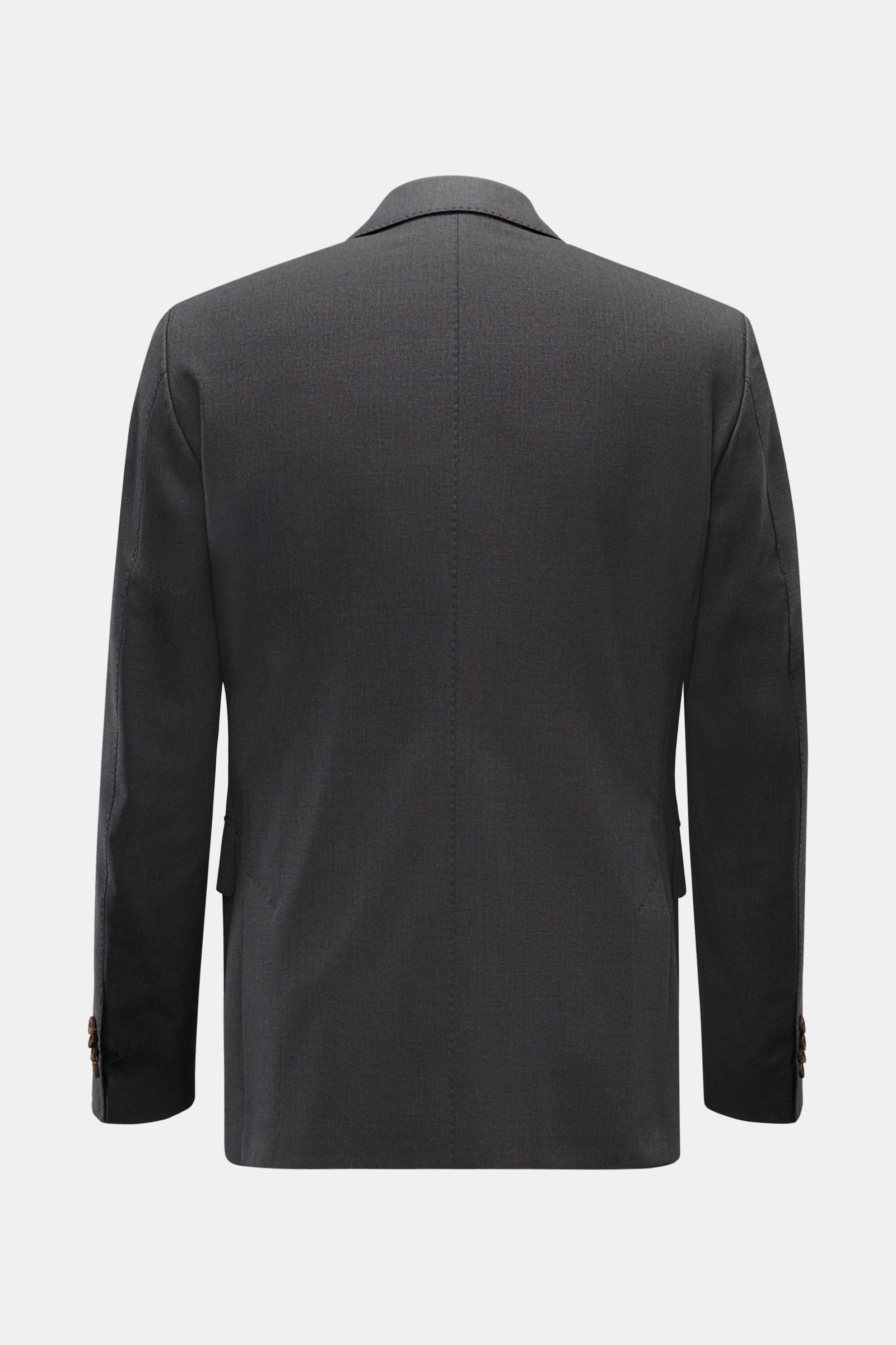 Windsor Sakko 'Sono' anthrazit meliert, Rückansicht, Slim Fit, feine Wolle, elastisch, fallendes Revers, Zwei-Knopf-Stil, Seitenschlitze.
