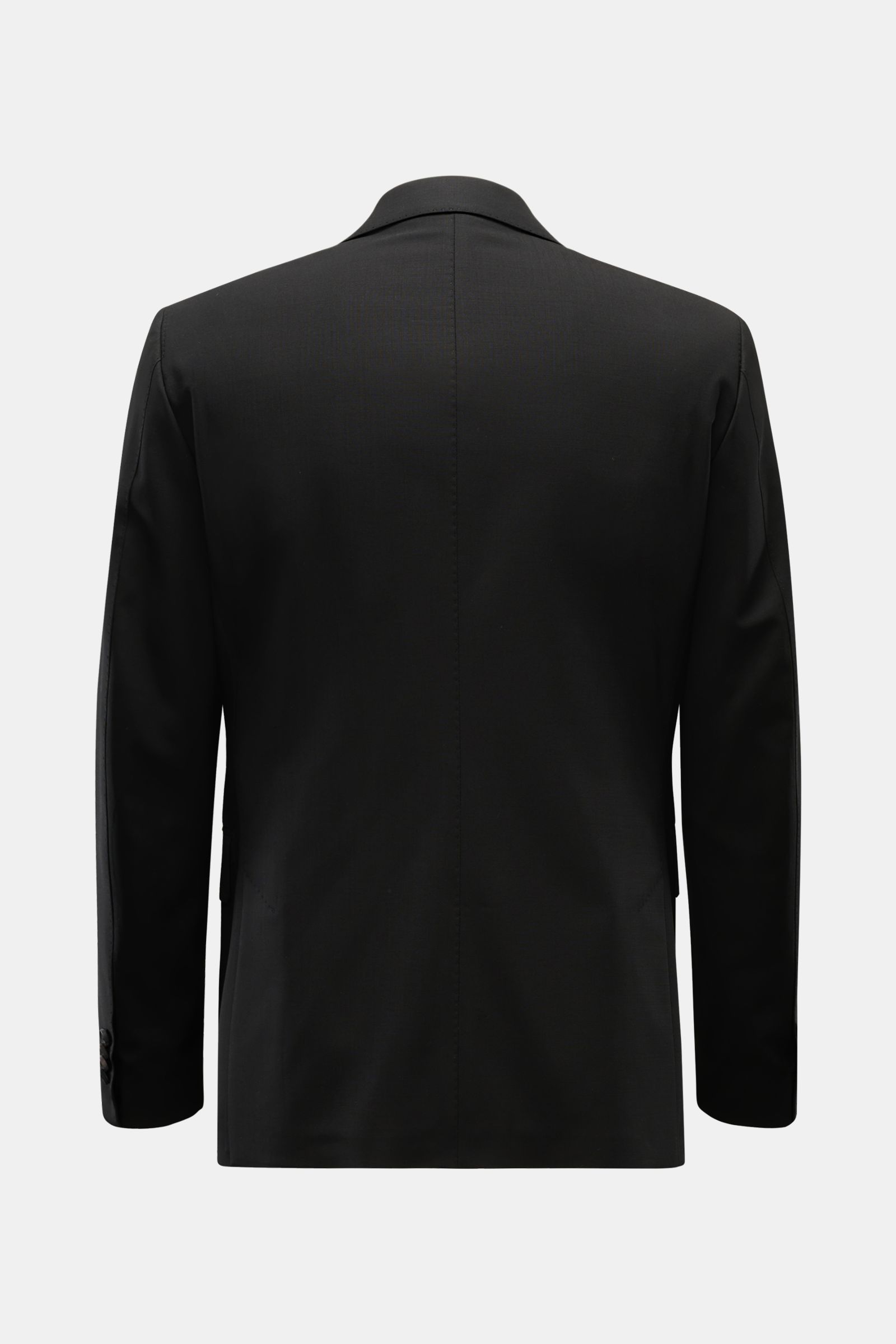 Windsor Sakko 'Sono' schwarz, Rückansicht, feines Wollgewebe, elastisch, Slim Fit, fallendes Revers, Zwei-Knopf-Stil, Seitenschlitze, Unconstructed Design.