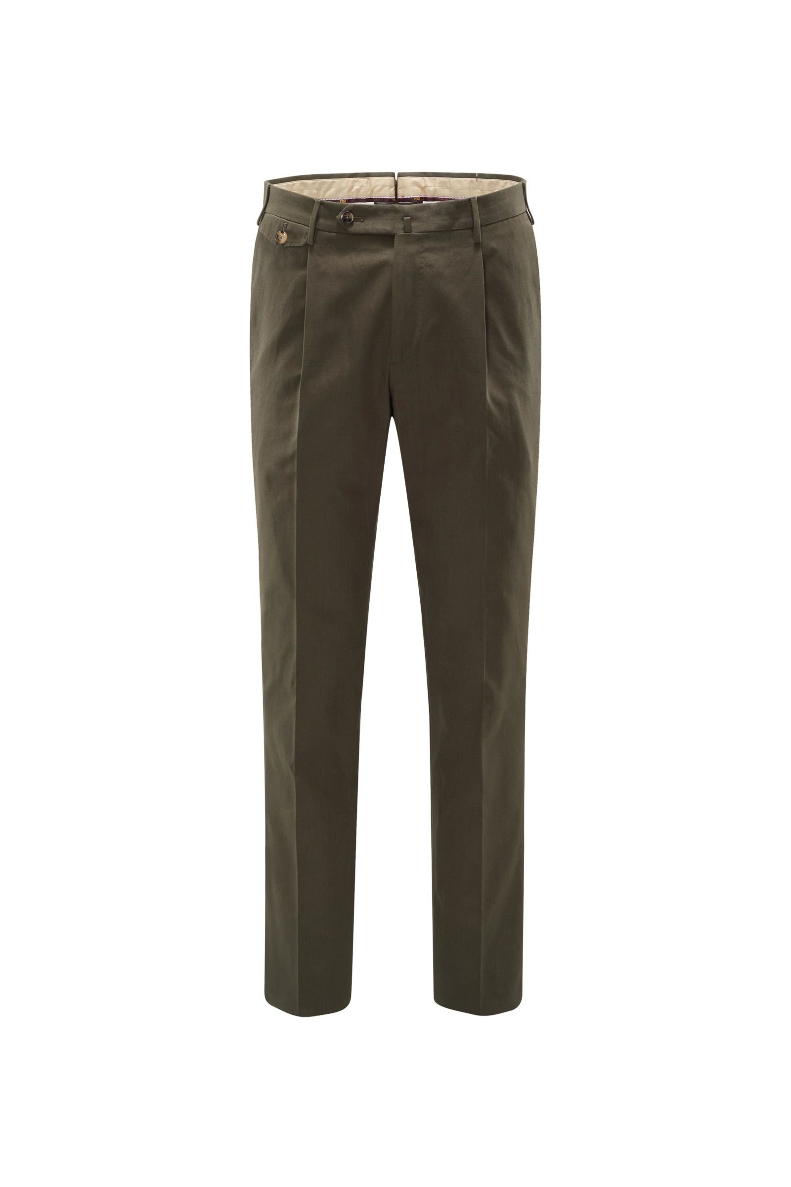 Cotton trousers 'The Draper Gentleman Fit' olive