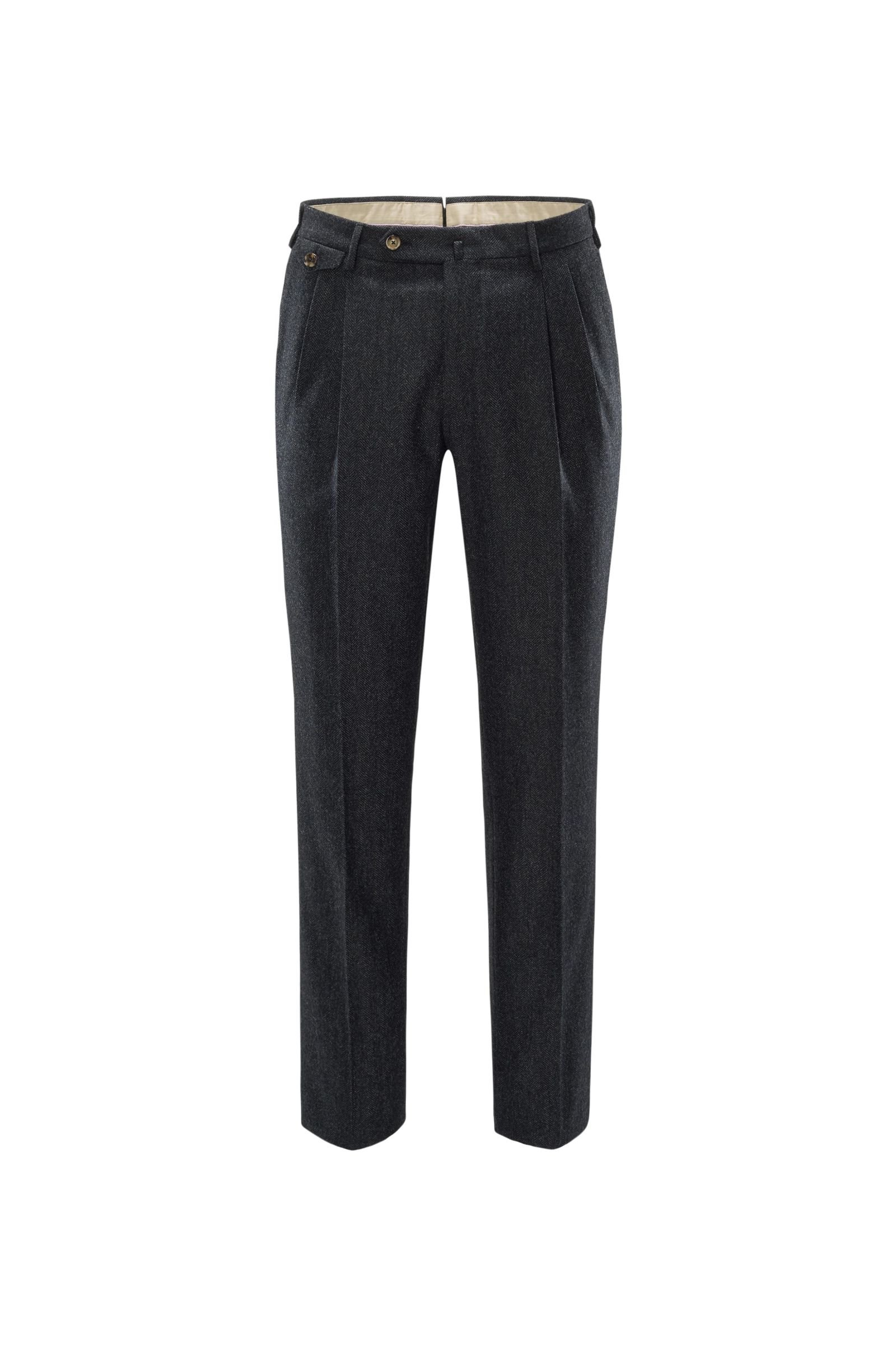 Wool trousers 'The Draper Gentleman Fit' grey/black patterned