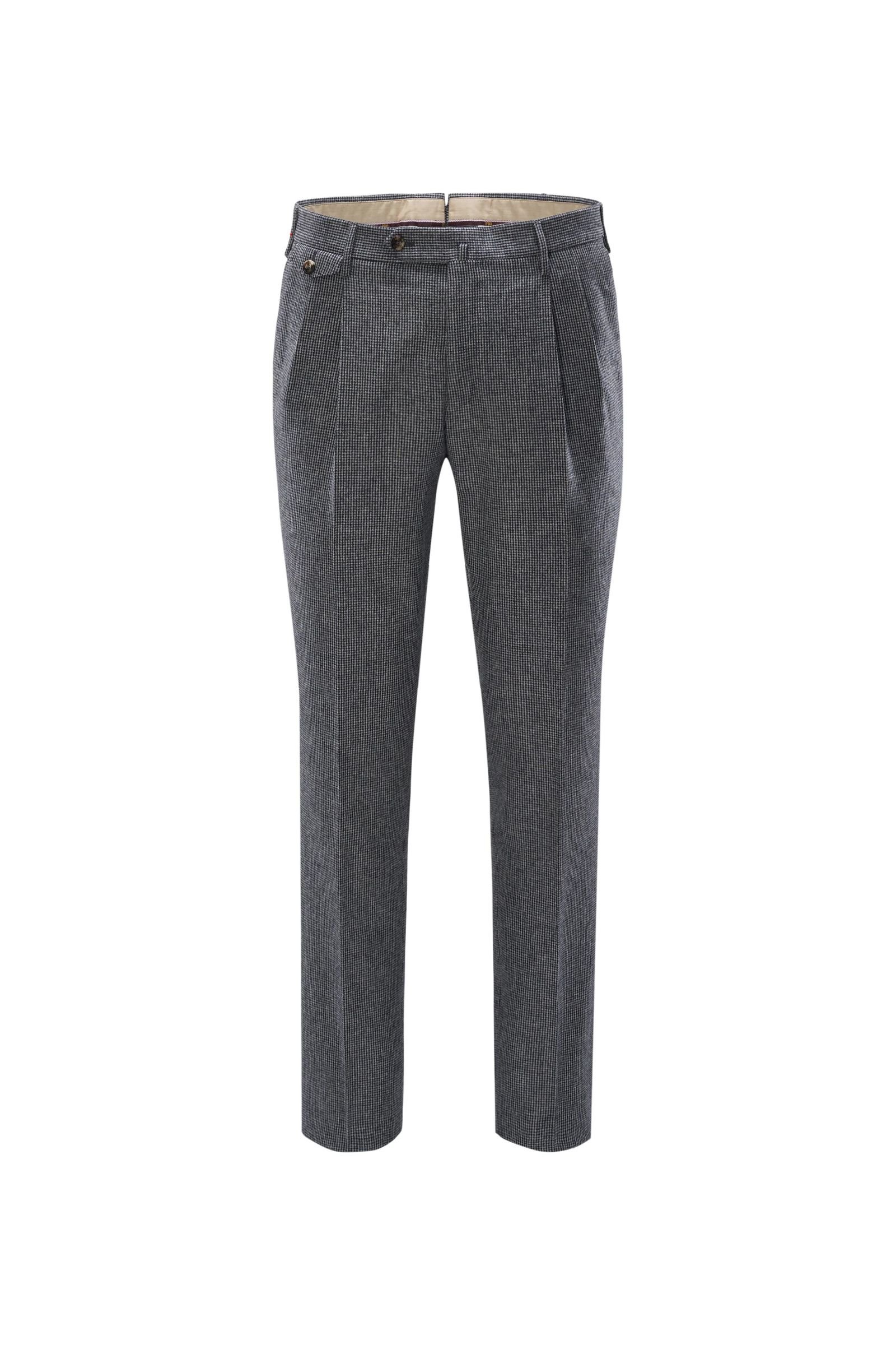 Wool trousers 'The Draper Gentleman Fit' grey/black checked