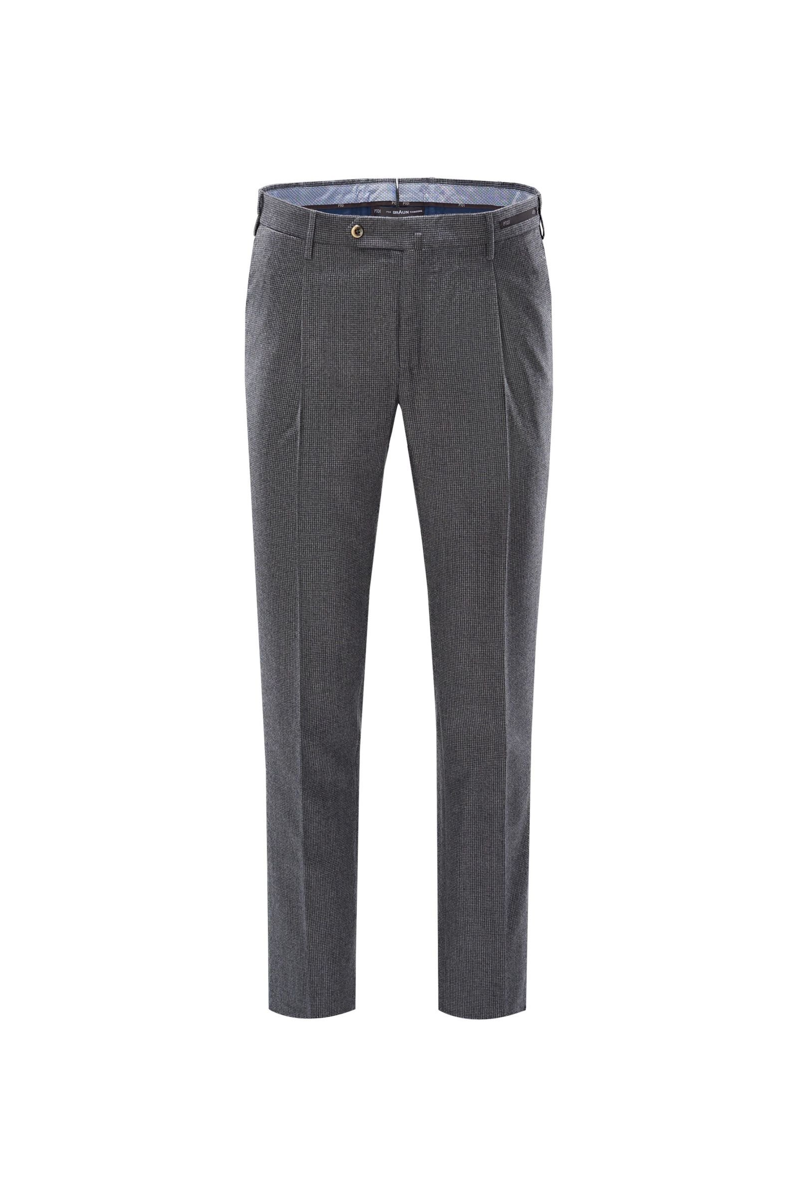 Wool trousers 'Business Super Slim Fit' dark grey patterned