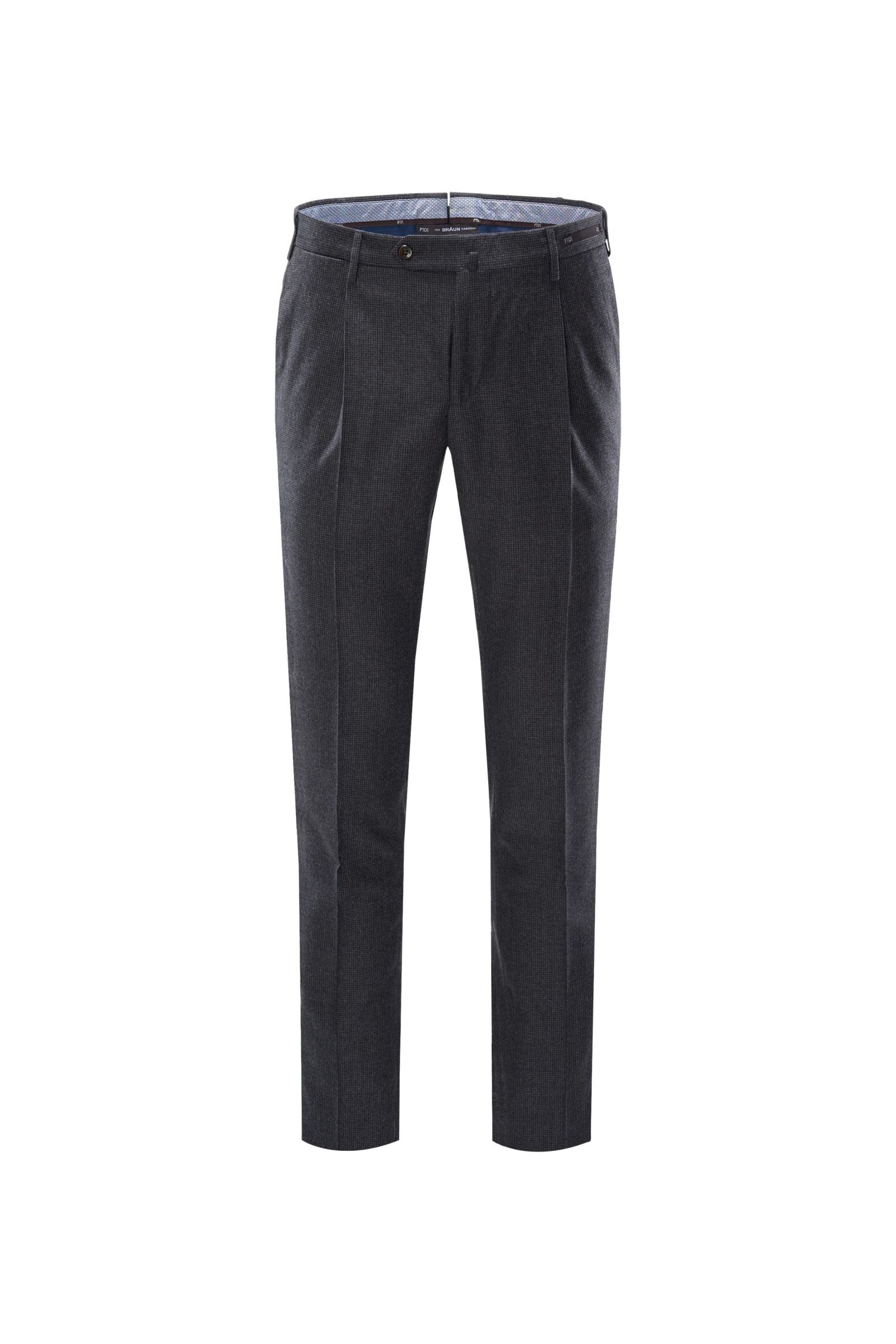 Wool trousers 'Business Super Slim Fit' anthracite patterned