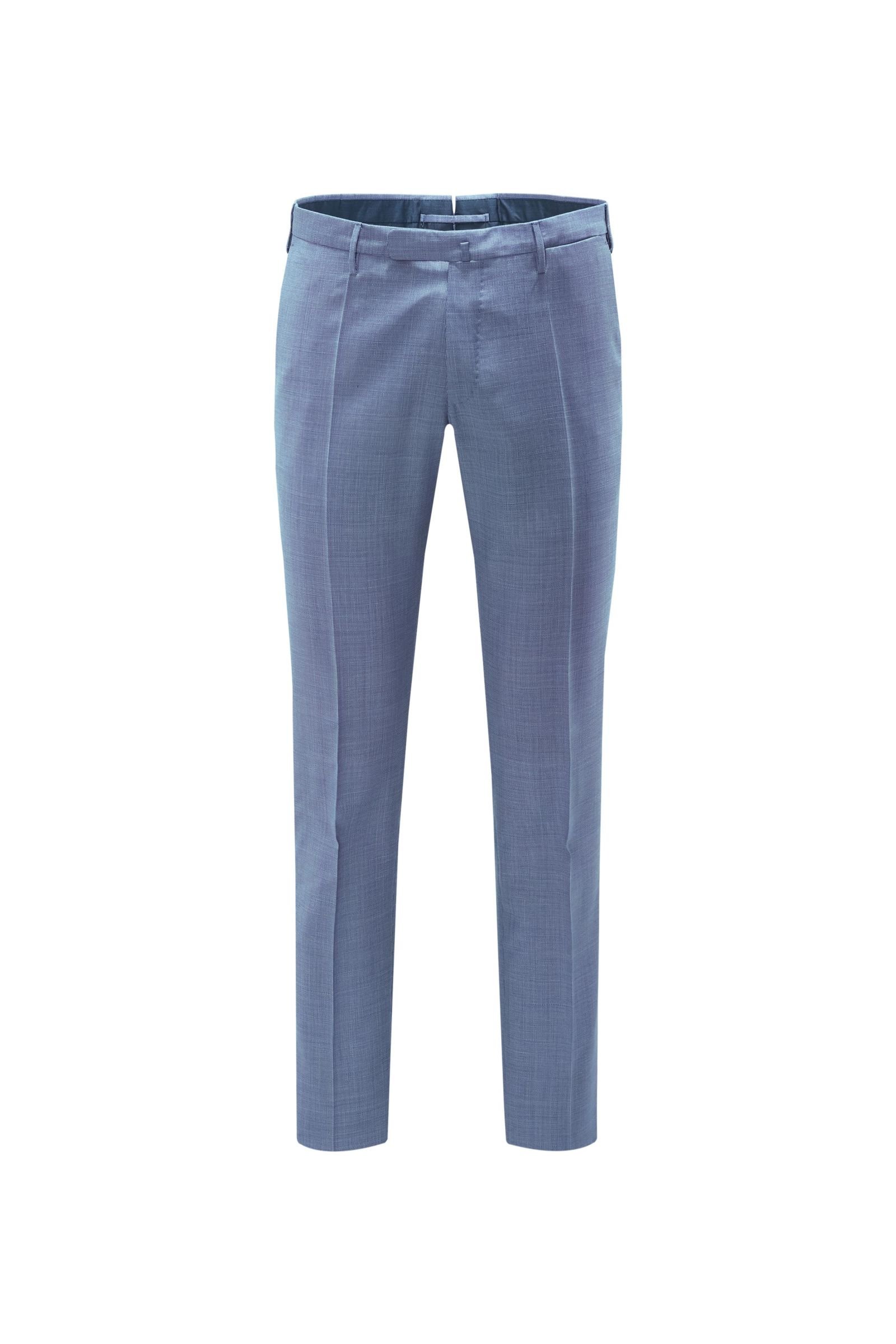 Wool trousers smoky blue patterned