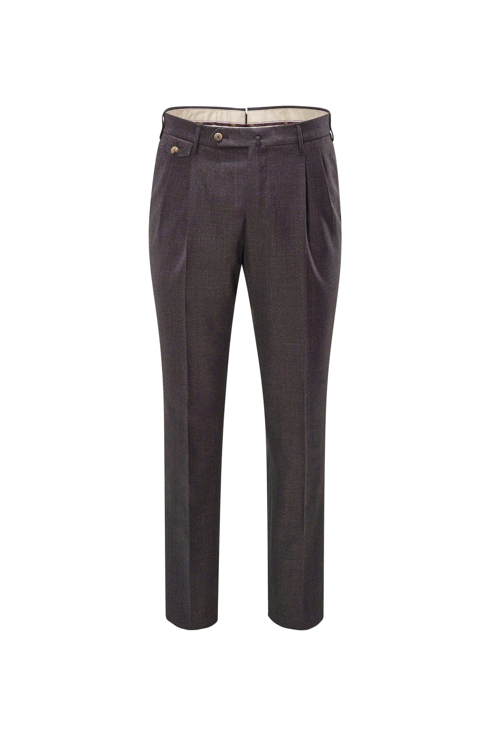 Wool trousers 'The Draper Gentleman Fit' grey-brown