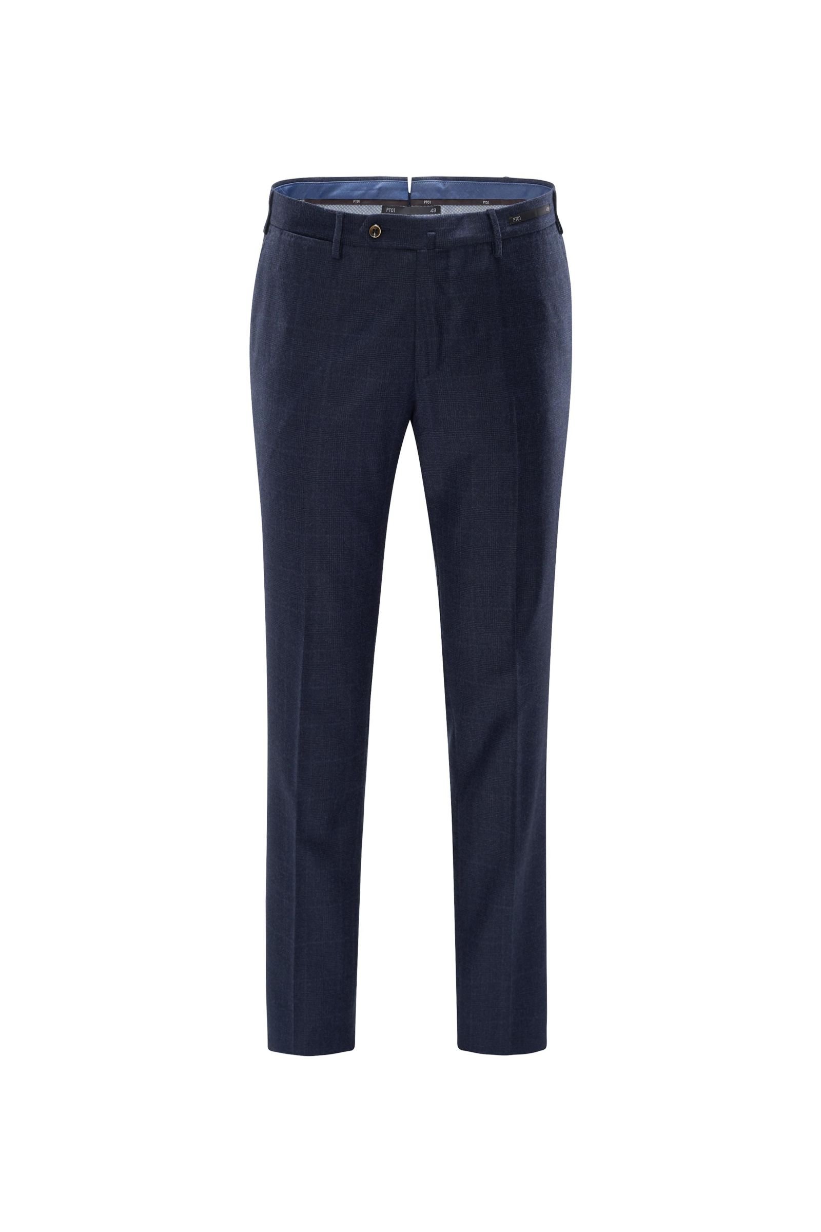 Wool trousers 'Slim Fit' navy checked