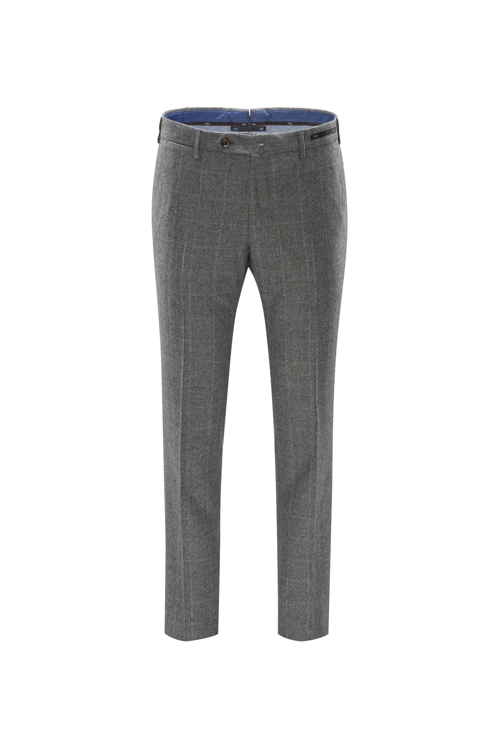 Wool trousers 'Slim Fit' grey checked