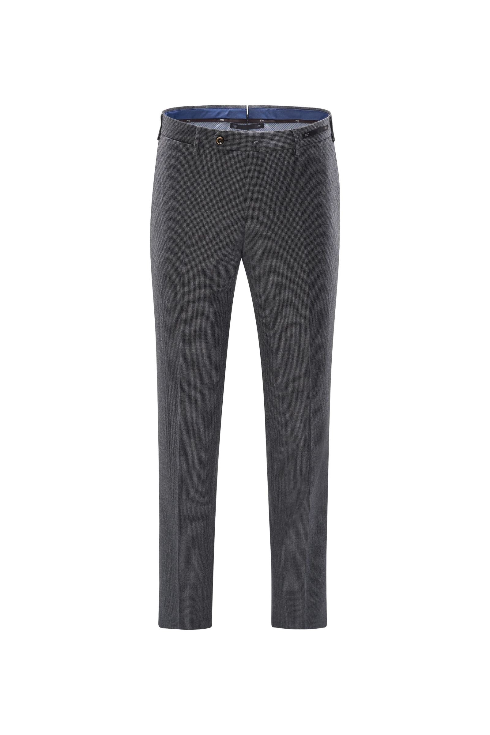 Wool trousers 'Slim Fit' dark grey checked