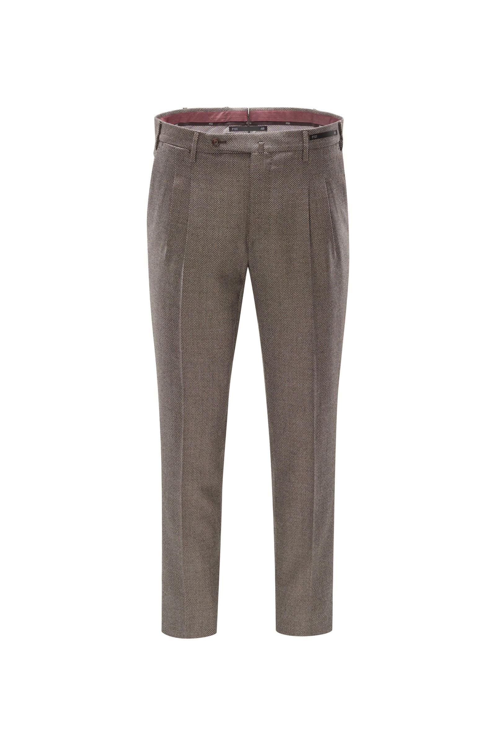 Wool trousers 'Preppy Fit' brown patterned