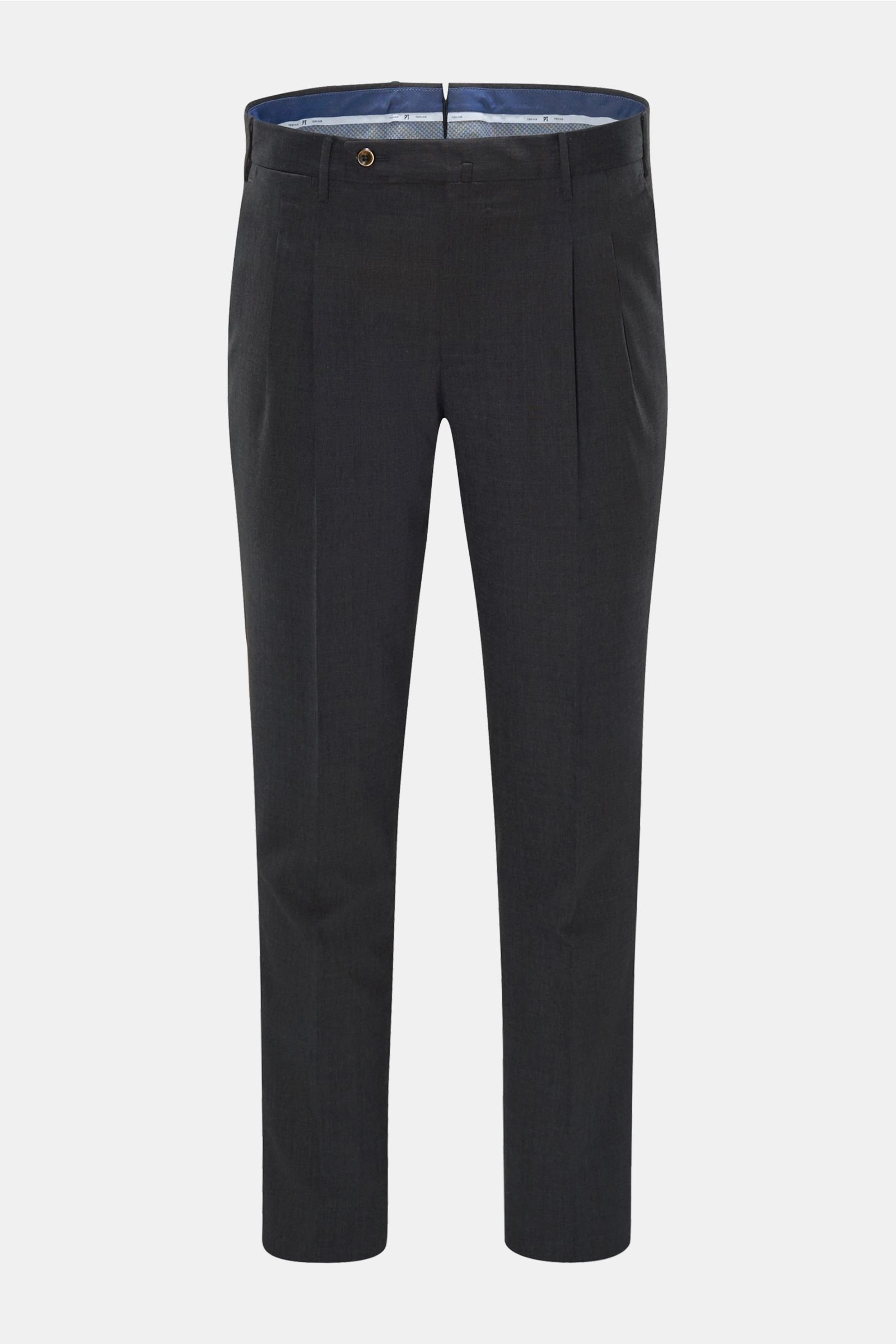 Wool trousers 'Preppy Fit' dark grey