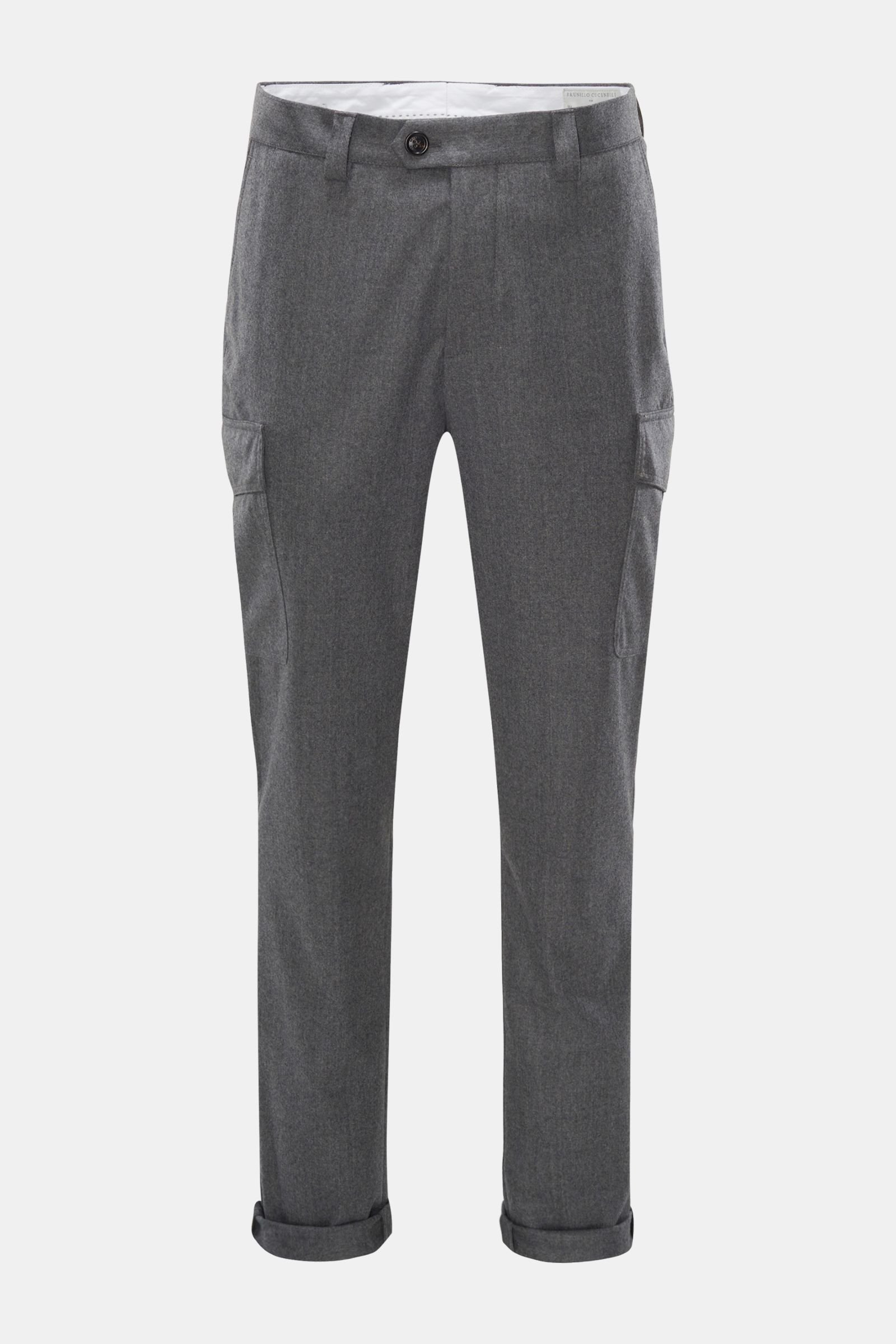 Cargo wool trousers 'Leisure Fit' grey