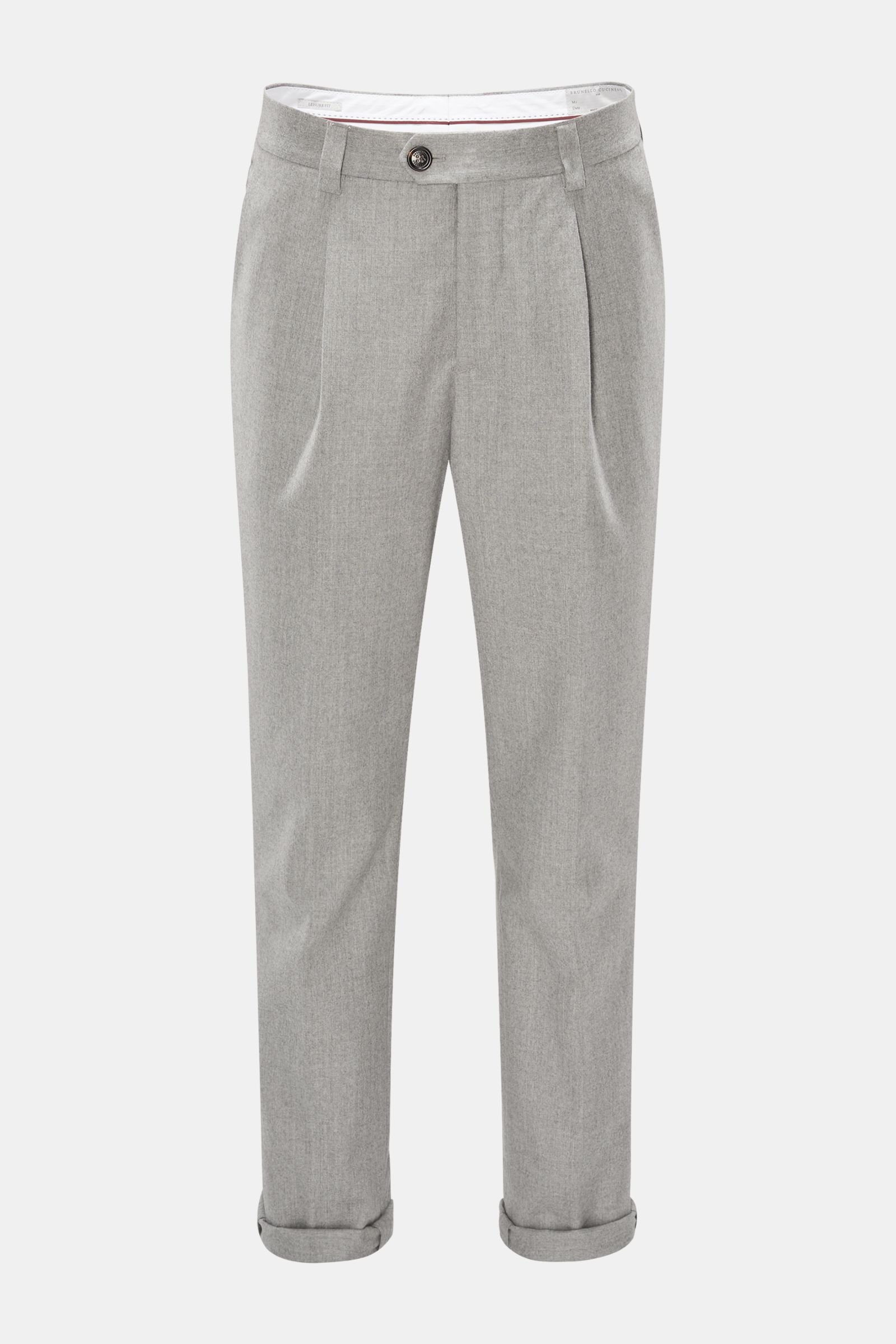Wool trousers 'Leisure Fit' light grey