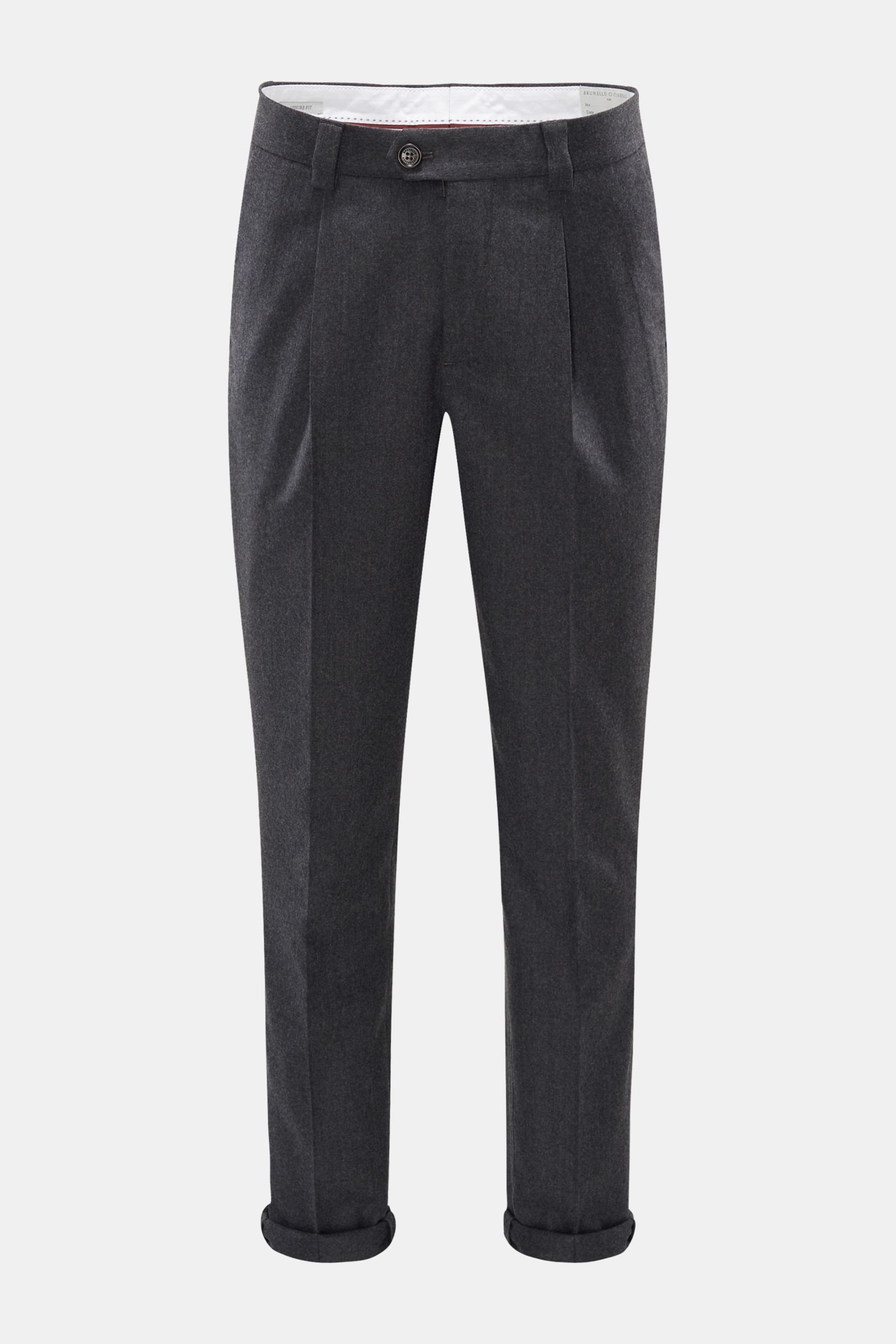 Wool trousers 'Leisure Fit' anthracite