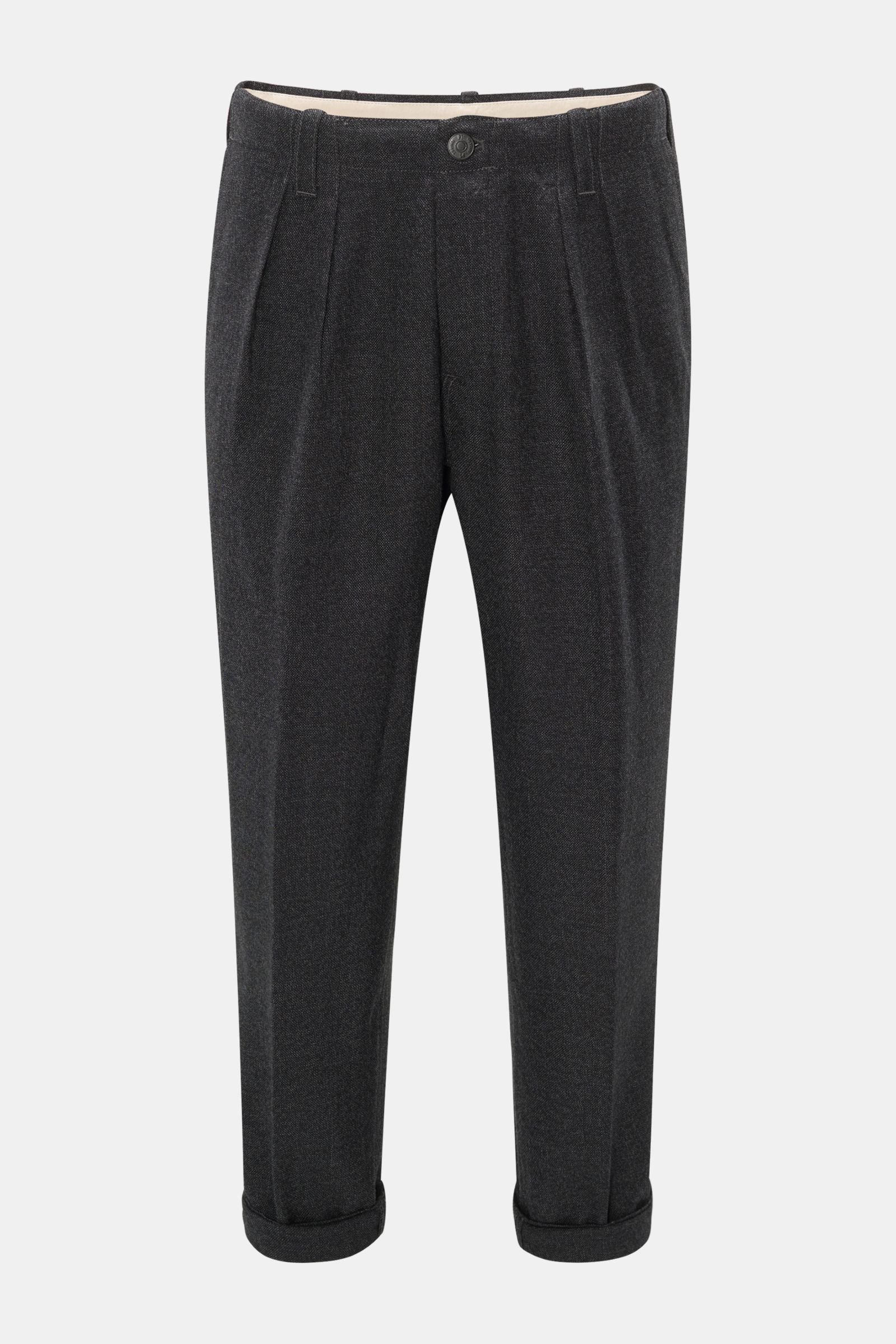 Wool trousers 'Carrot Fit' anthracite