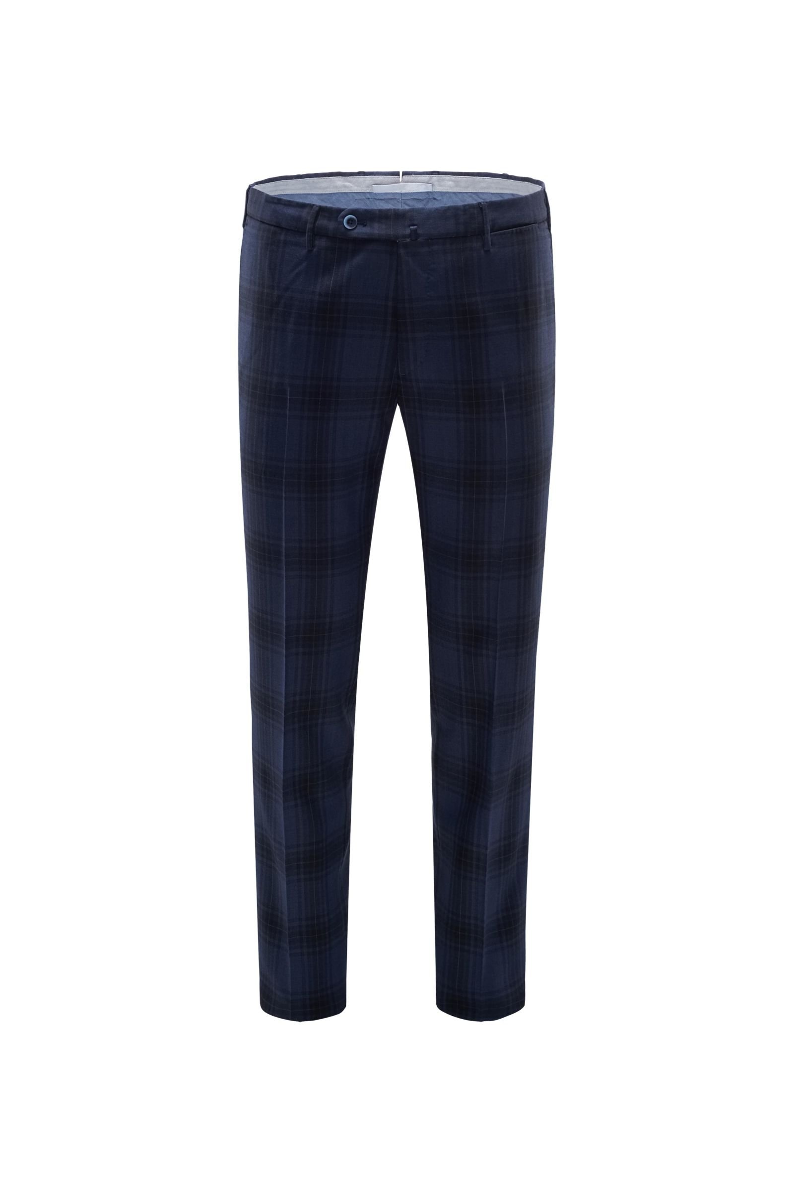 Wool trousers grey-blue checked