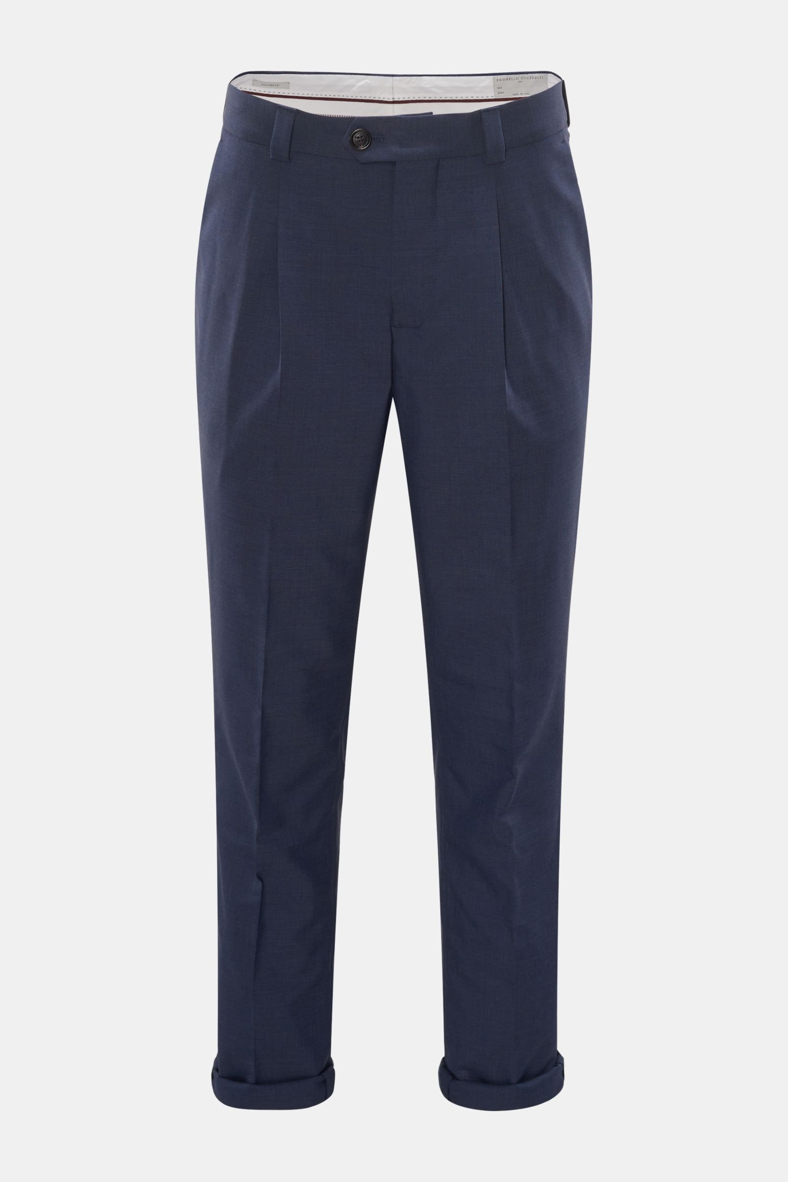 Wool trousers 'Leisure Fit' navy