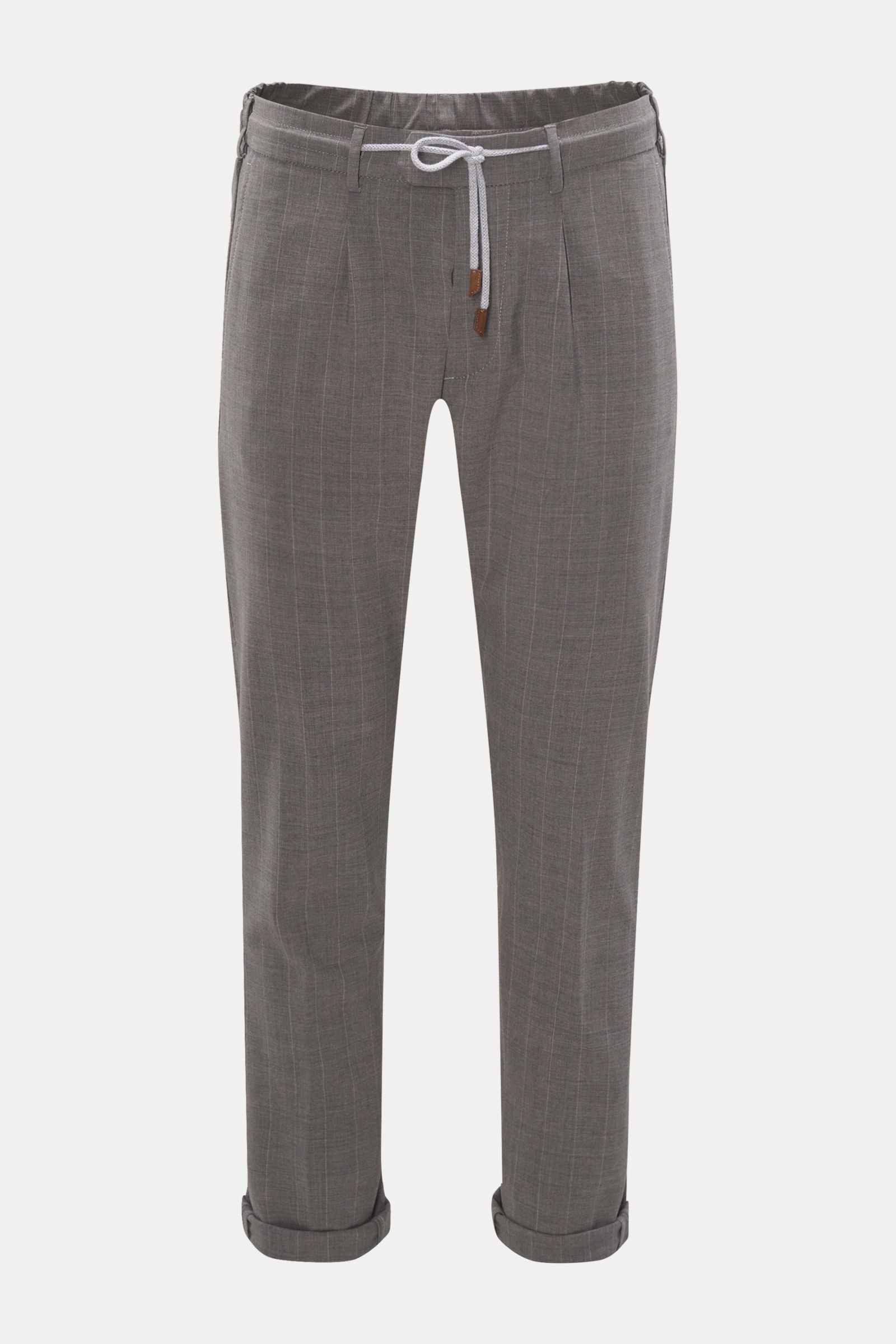 Wool jogger pants 'Milano' grey striped