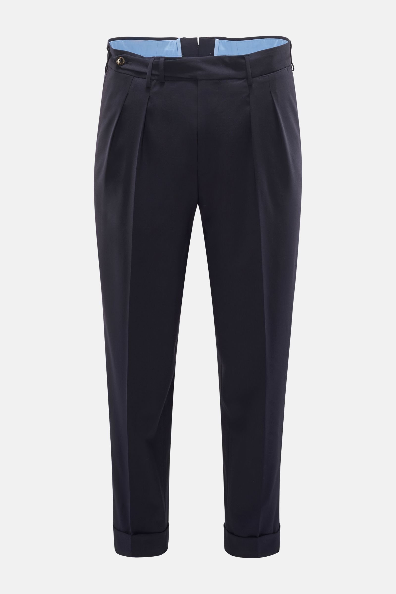 Wool trousers 'Carrot Fit' navy