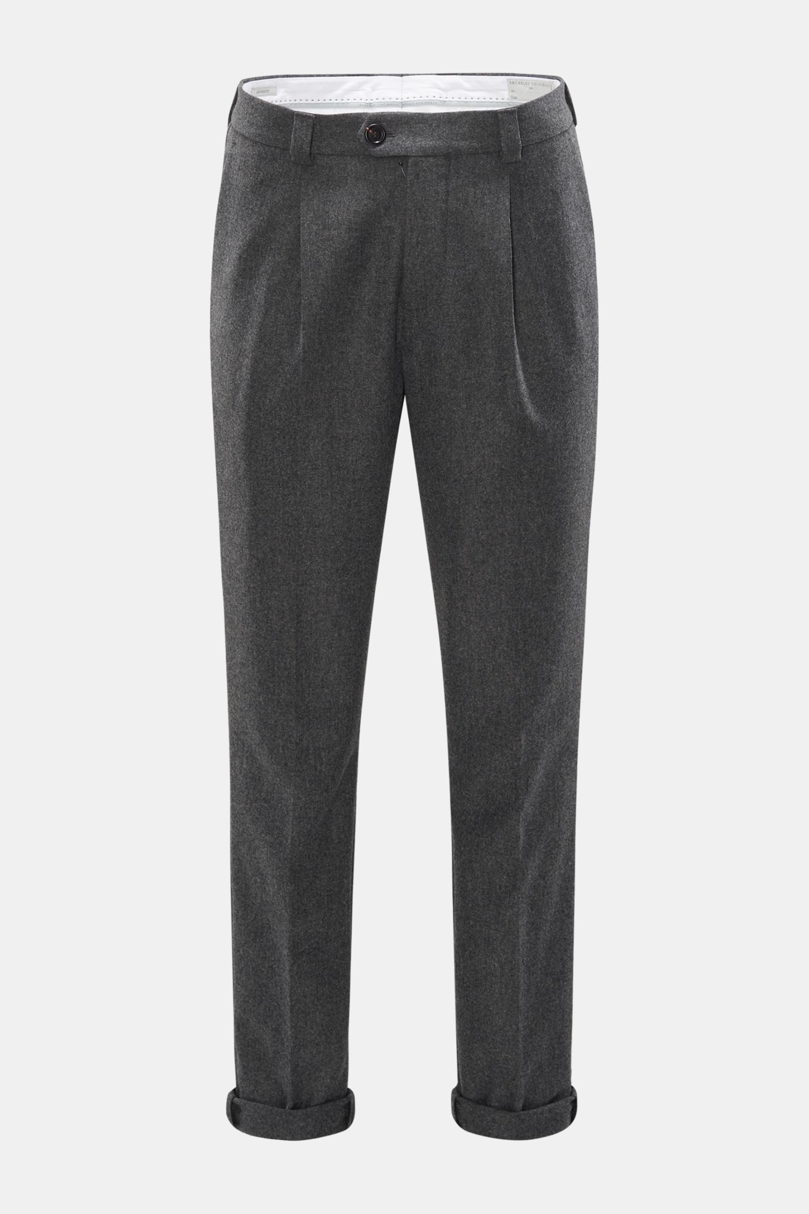 Wool trousers 'Leisure Fit' dark grey