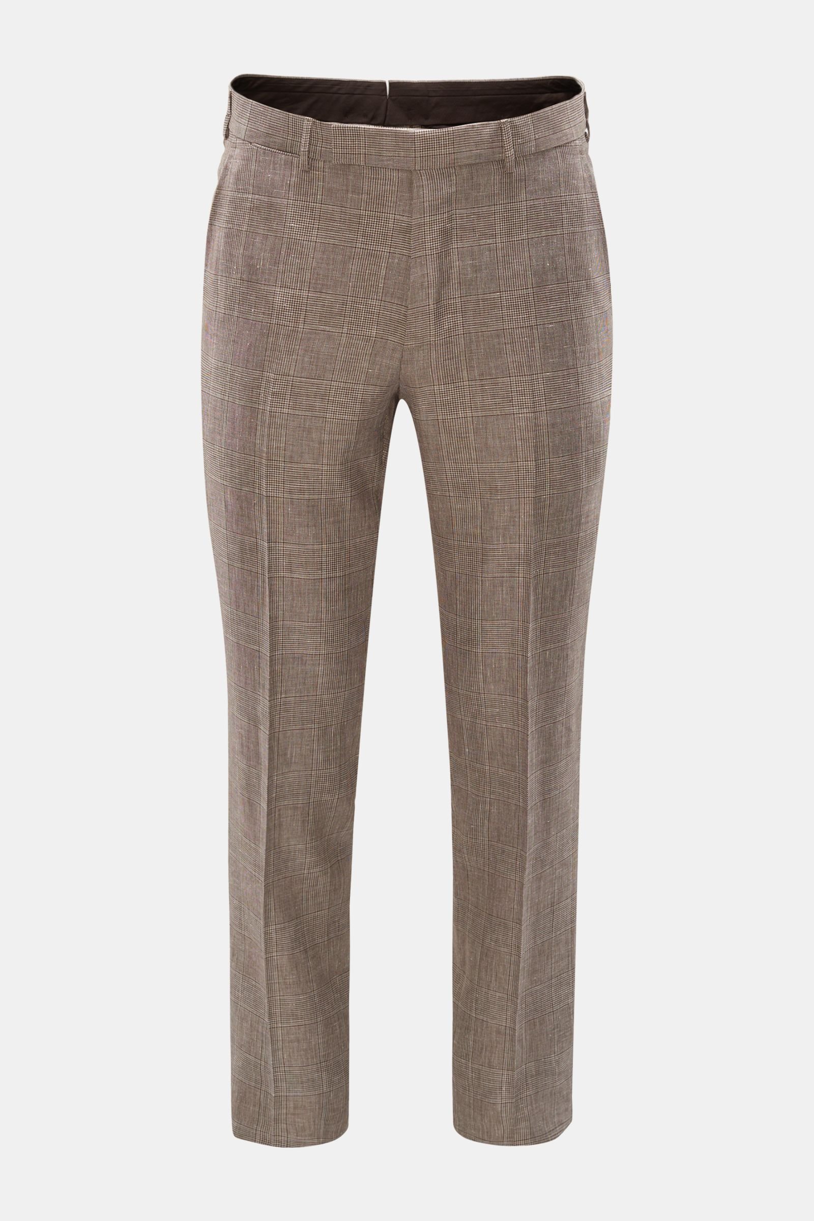 Trousers brown/grey-brown checked