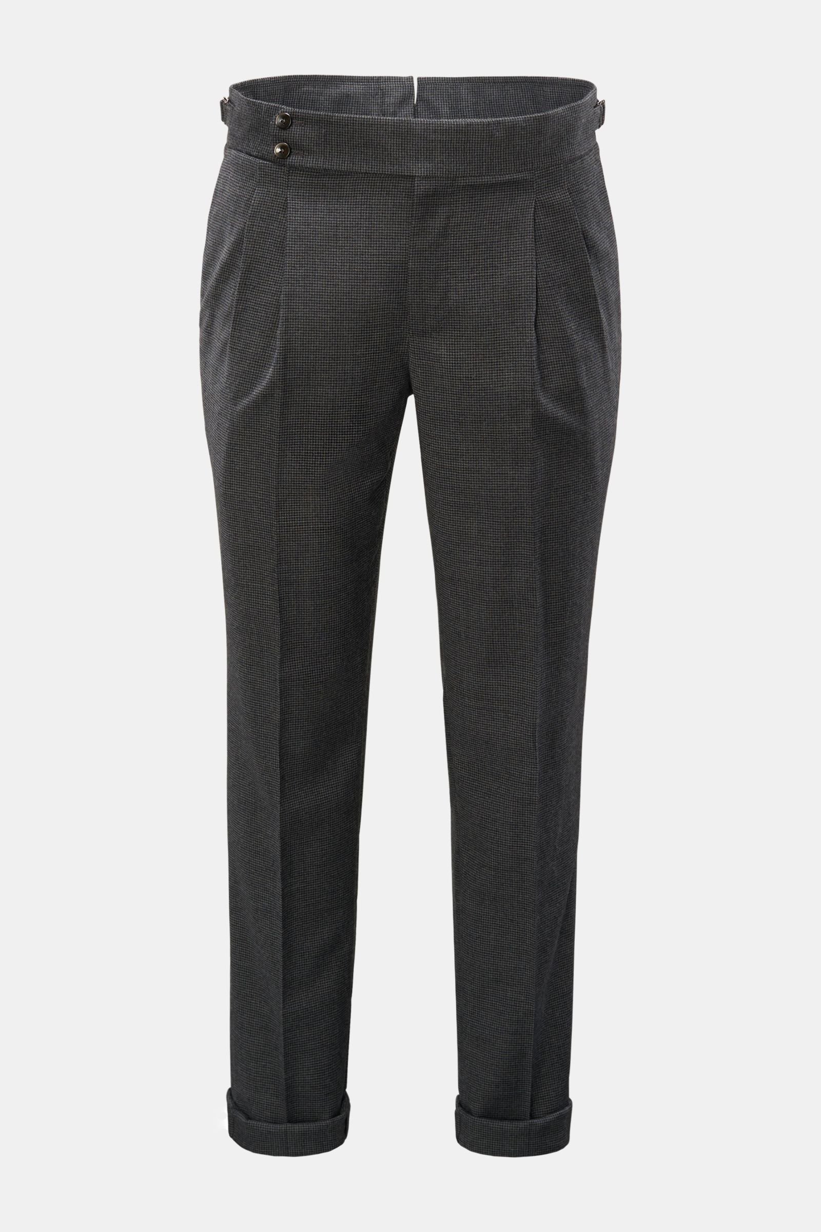 Wool trousers 'Gentleman Fit' dark grey checked