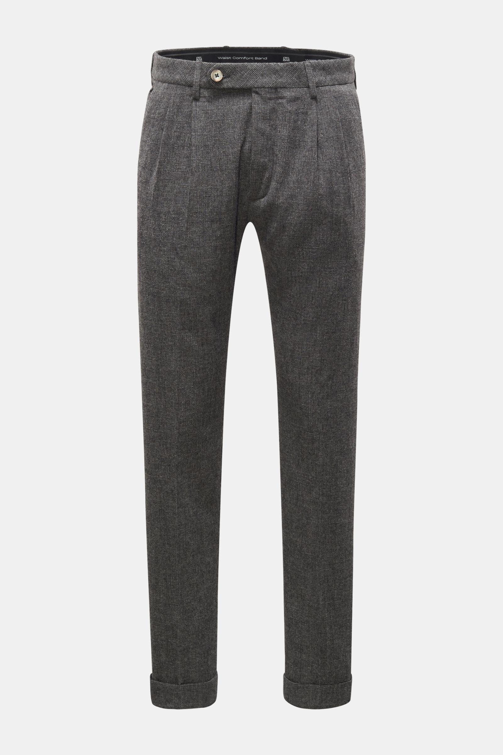 Wool trousers 'Luca' dark grey checked