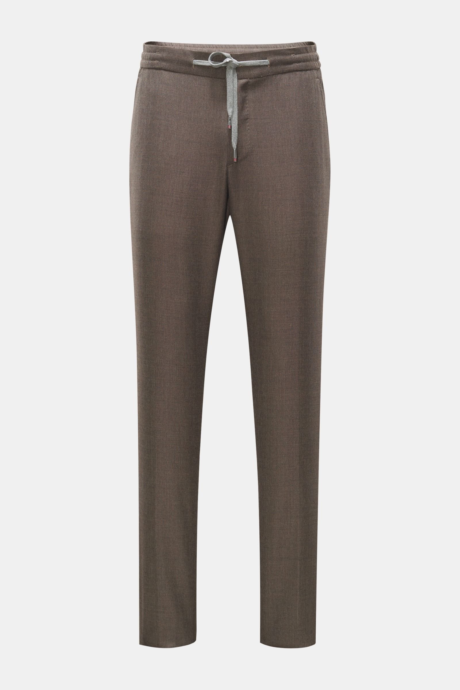 Wool jogger pants 'Caracciolo' grey-brown