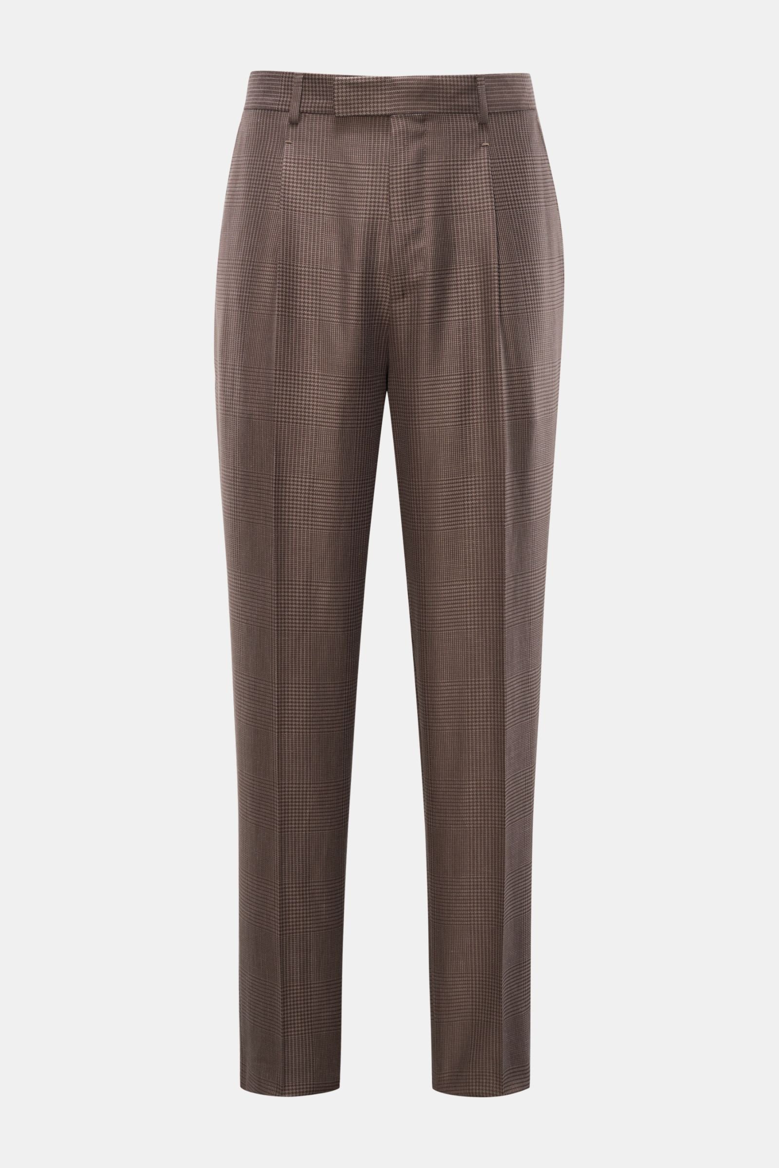Trousers grey-brown/dark brown checked