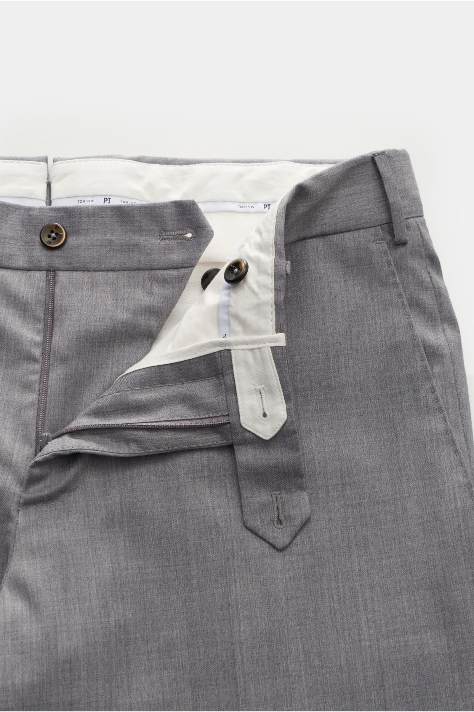 PT Torino Wollhose 'Slim Fit' hellgrau
