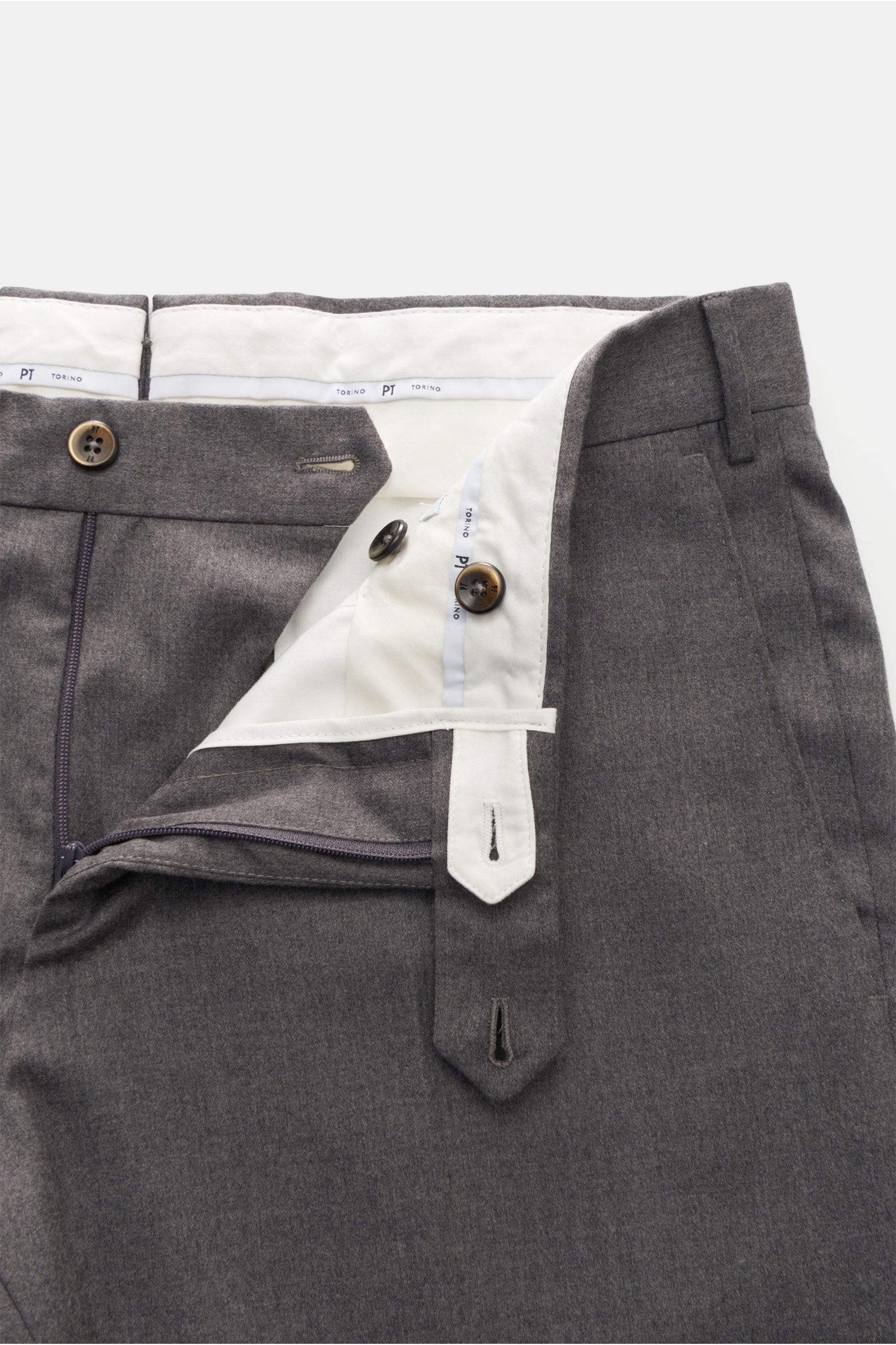 PT Torino Wollhose 'Slim Fit' dunkelgrau meliert