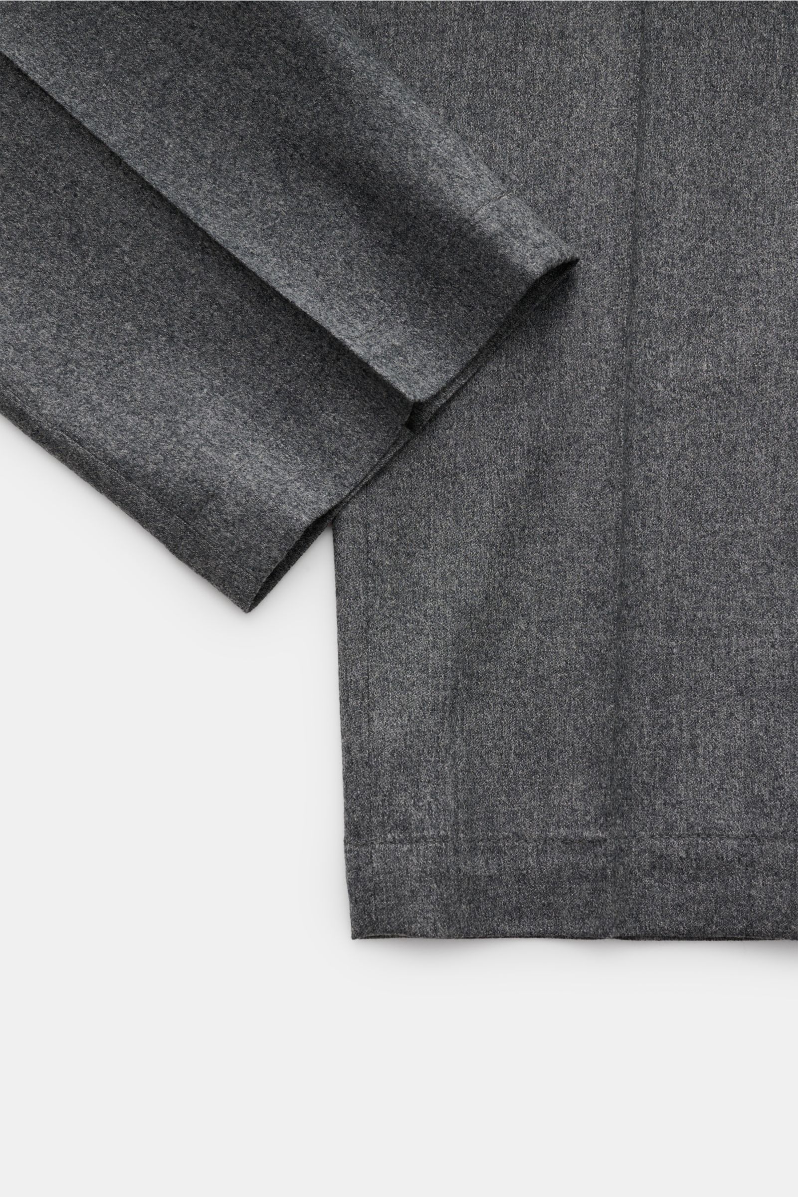 Briglia 1949 Woll-Jogpants 'Wimbledon' grau meliert, knöchellang, Tapered Fit, weiche reine Wolle, Detailansicht von oben.