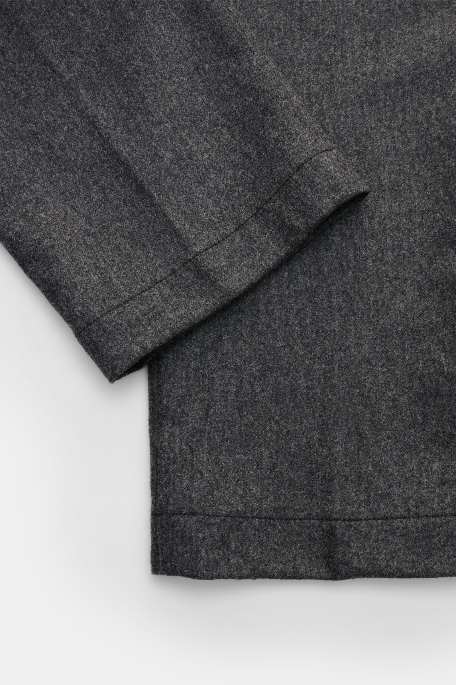 Jacob Cohen Woll-Jogpants 'Daniel' dunkelgrau meliert, Detailansicht der elastischen Schurwolle mit weichem Griff und Tapered Fit.