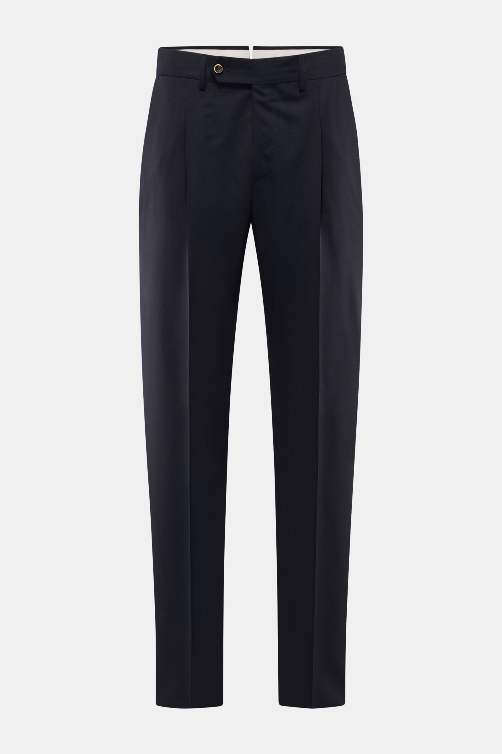 PT Torino Wool trousers 'Union Fit' navy shown from the front on a plain background, lightweight wool and silk blend fabric.

The 'Union Fit' from trouser specialists PT TORINO is the perfect choice for the coming season. The lightweight fabric – a ble