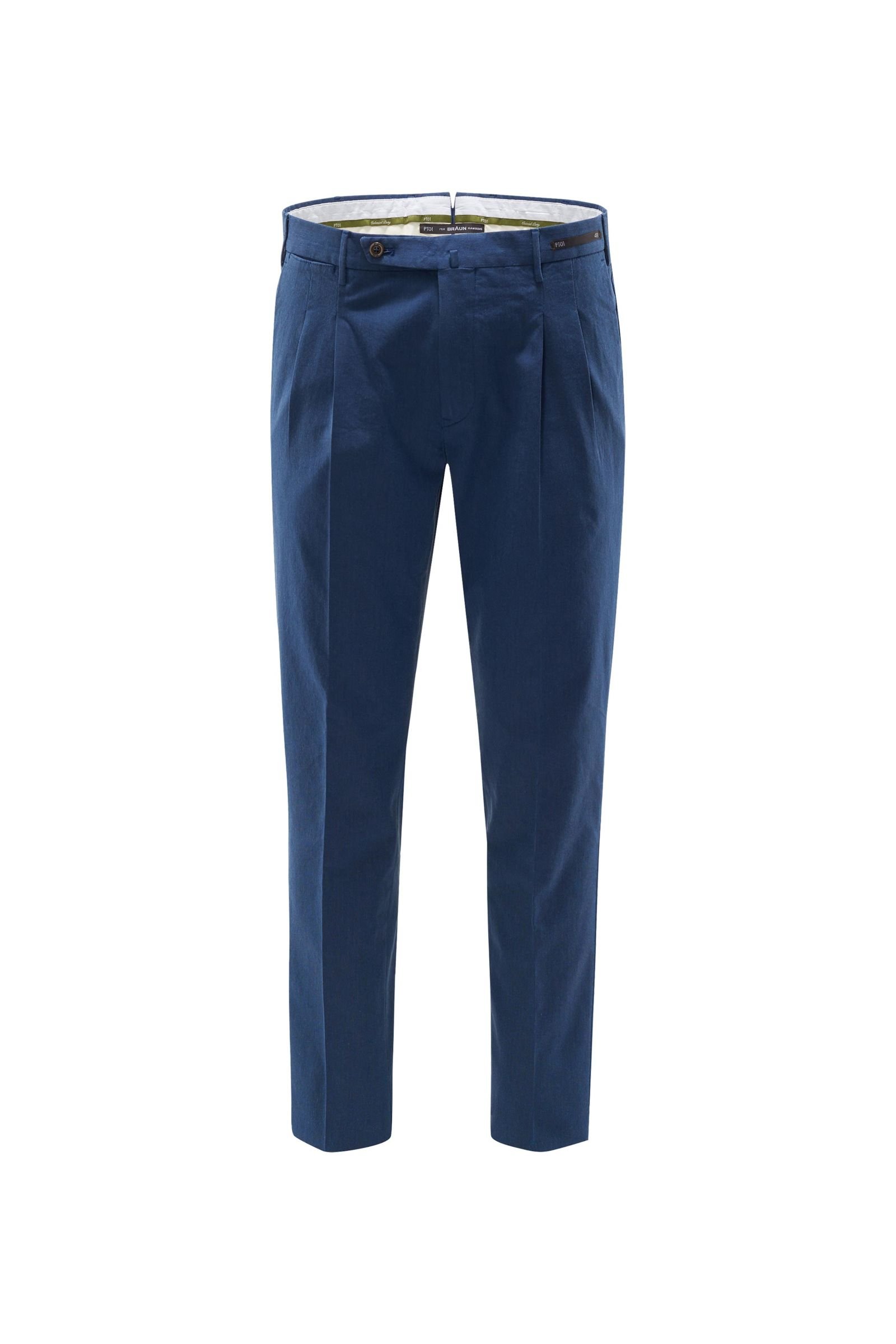Chambray trousers 'Colonial Party Bombay Hills Preppy Fit' dark blue