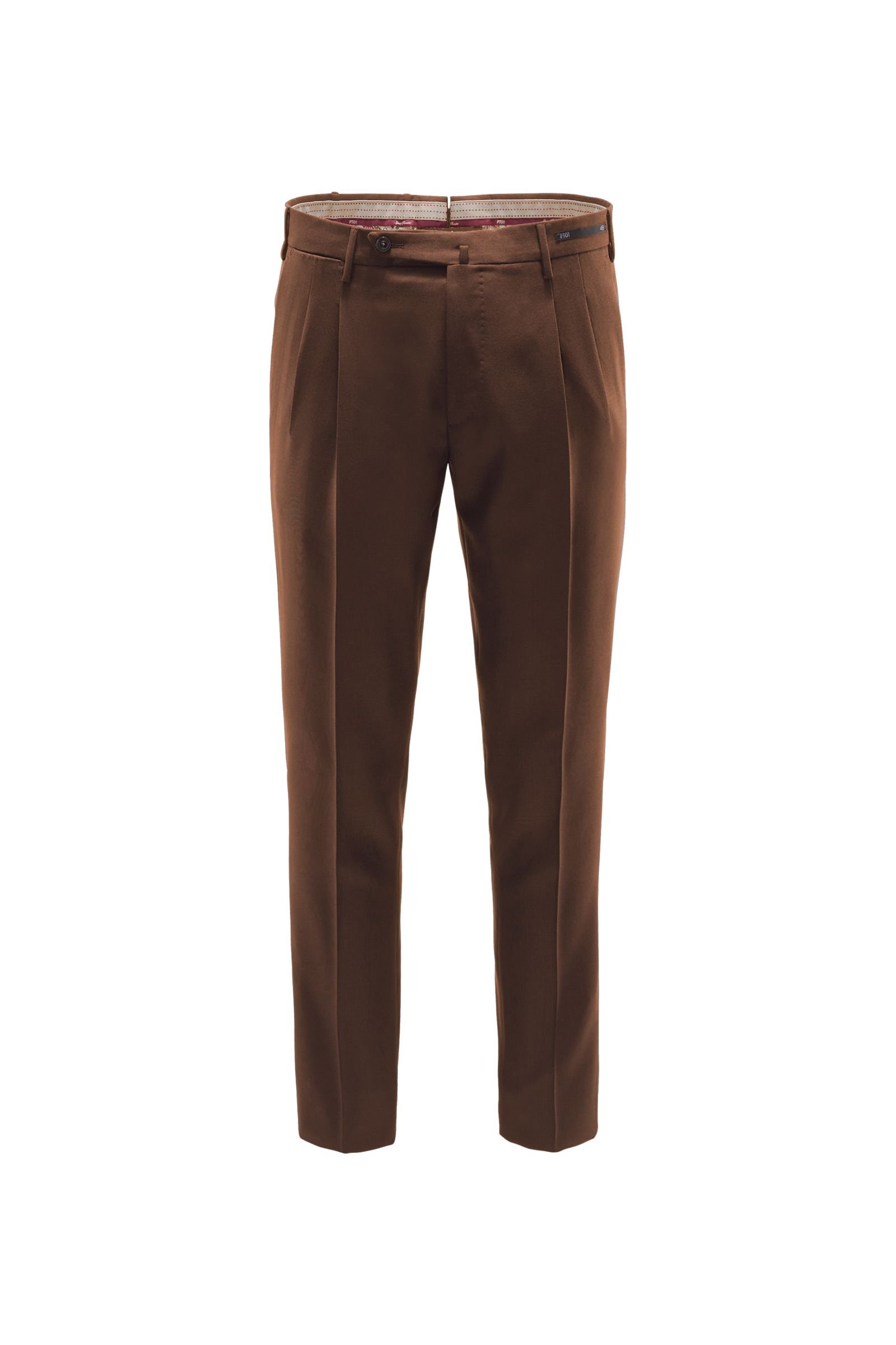 Wool trousers 'Spice Route Preppy Fit' brown