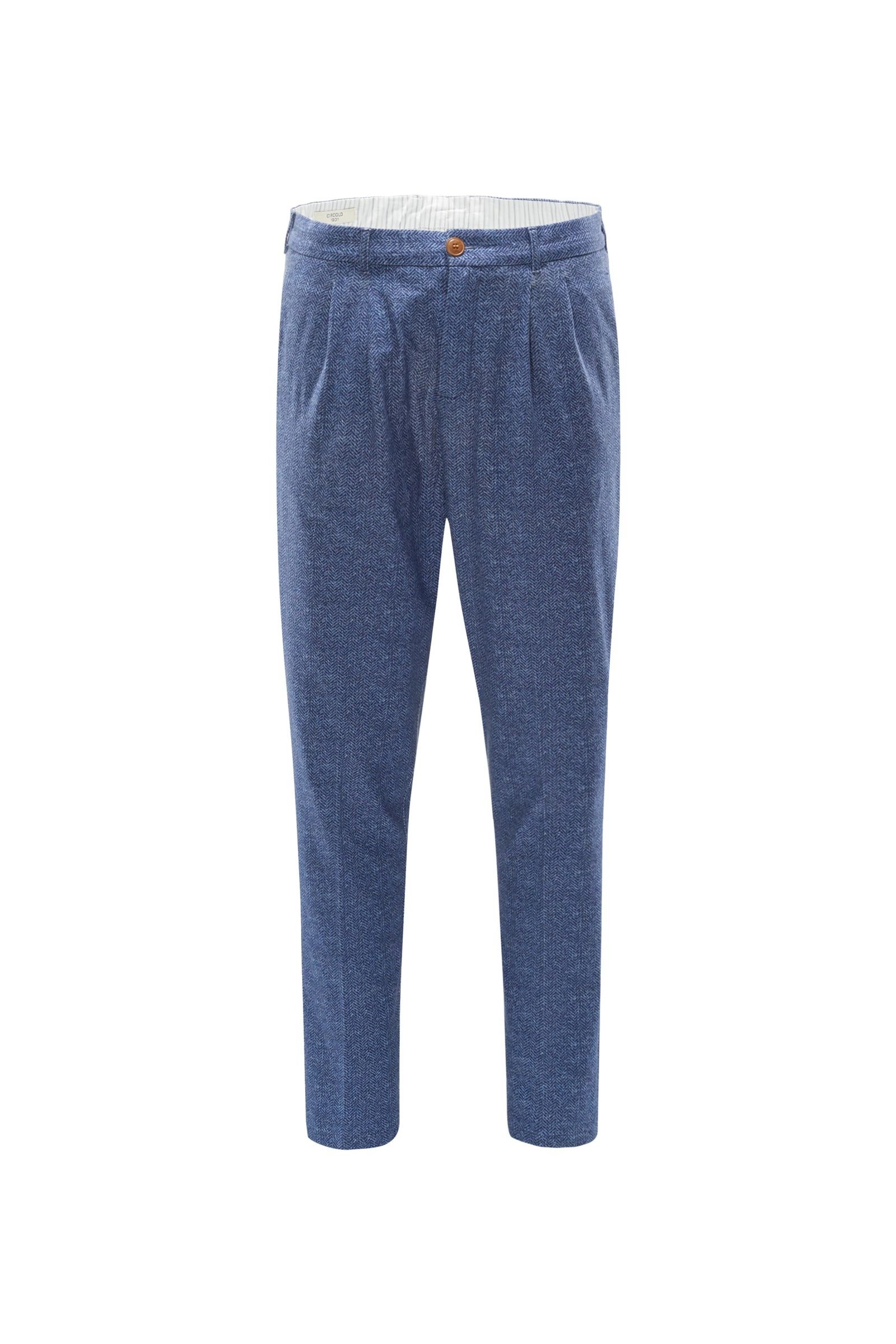 Jersey trousers grey-blue patterned