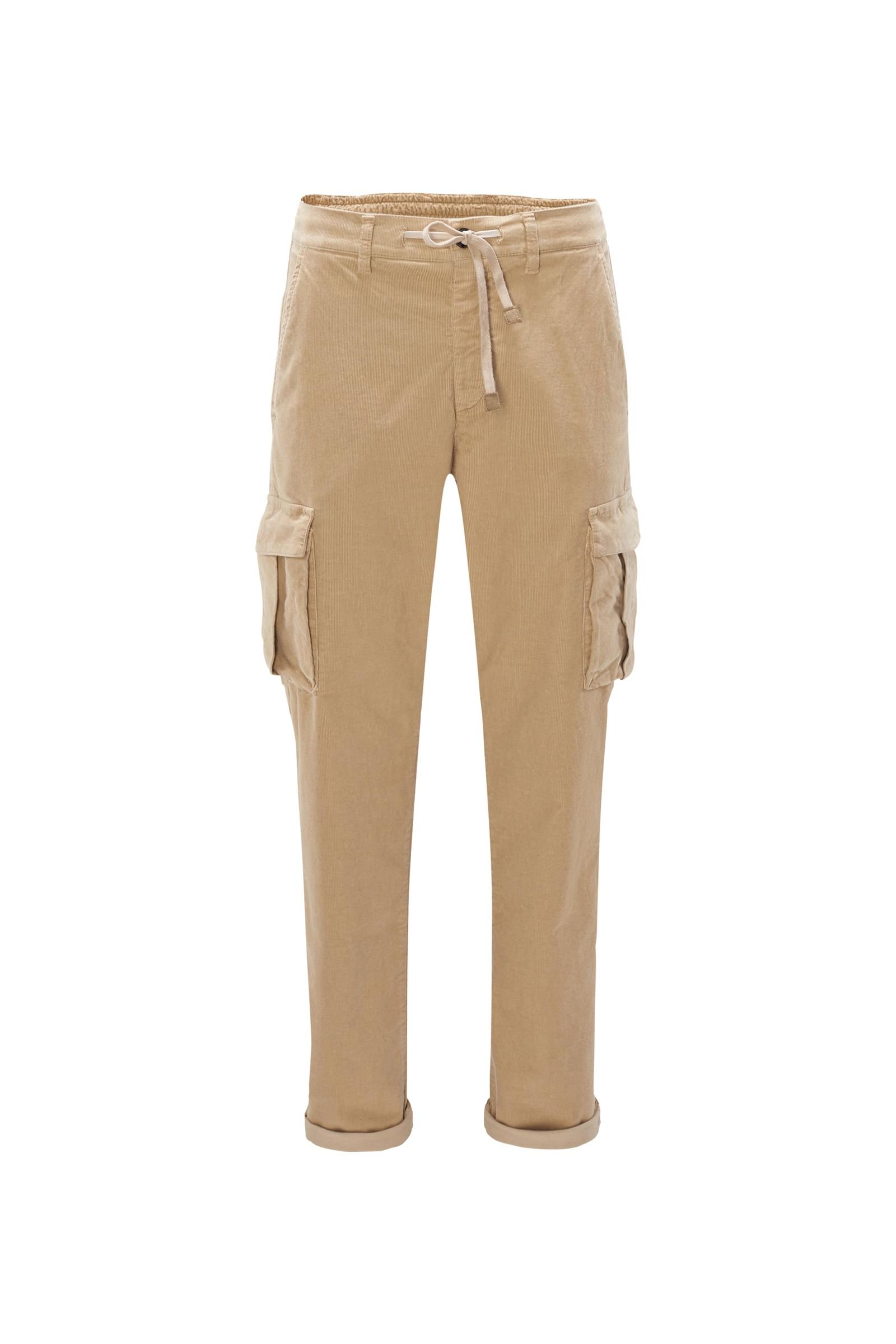 Corduroy cargo trousers light brown