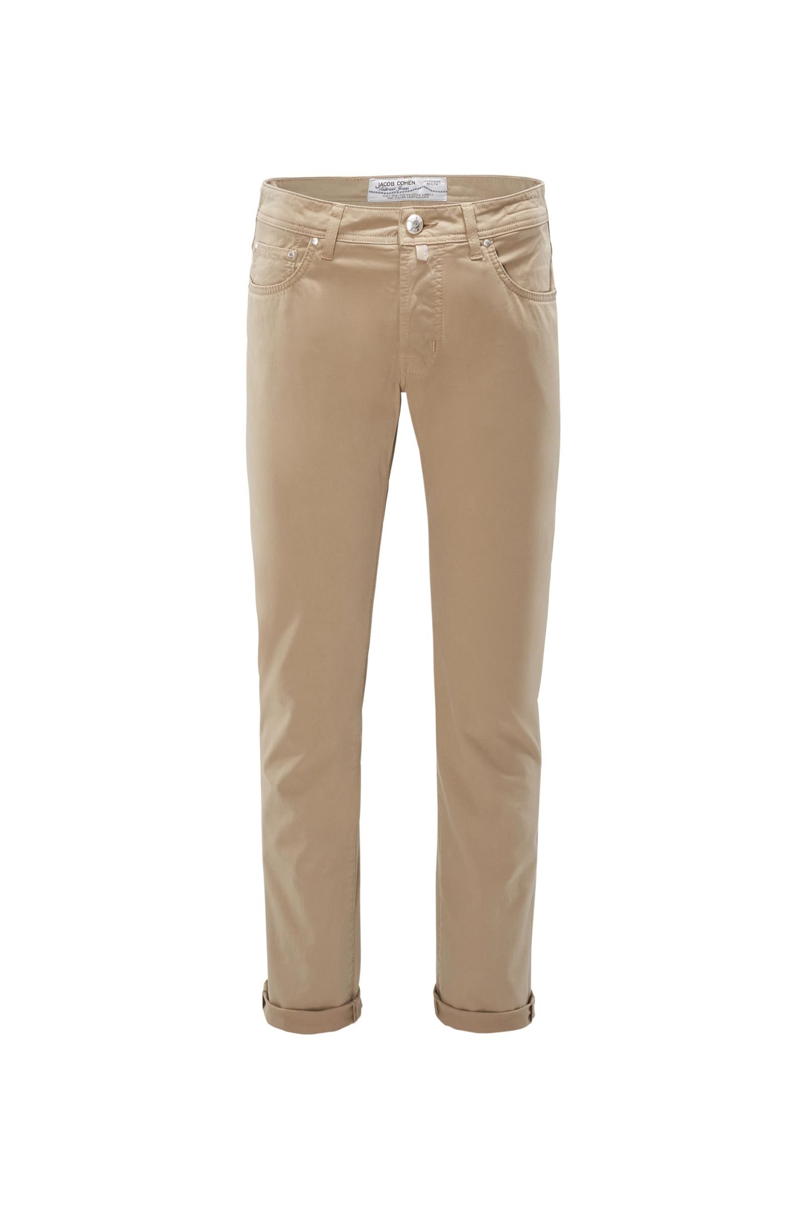 Cotton trousers 'PW688 Comfort Slim Fit' light brown