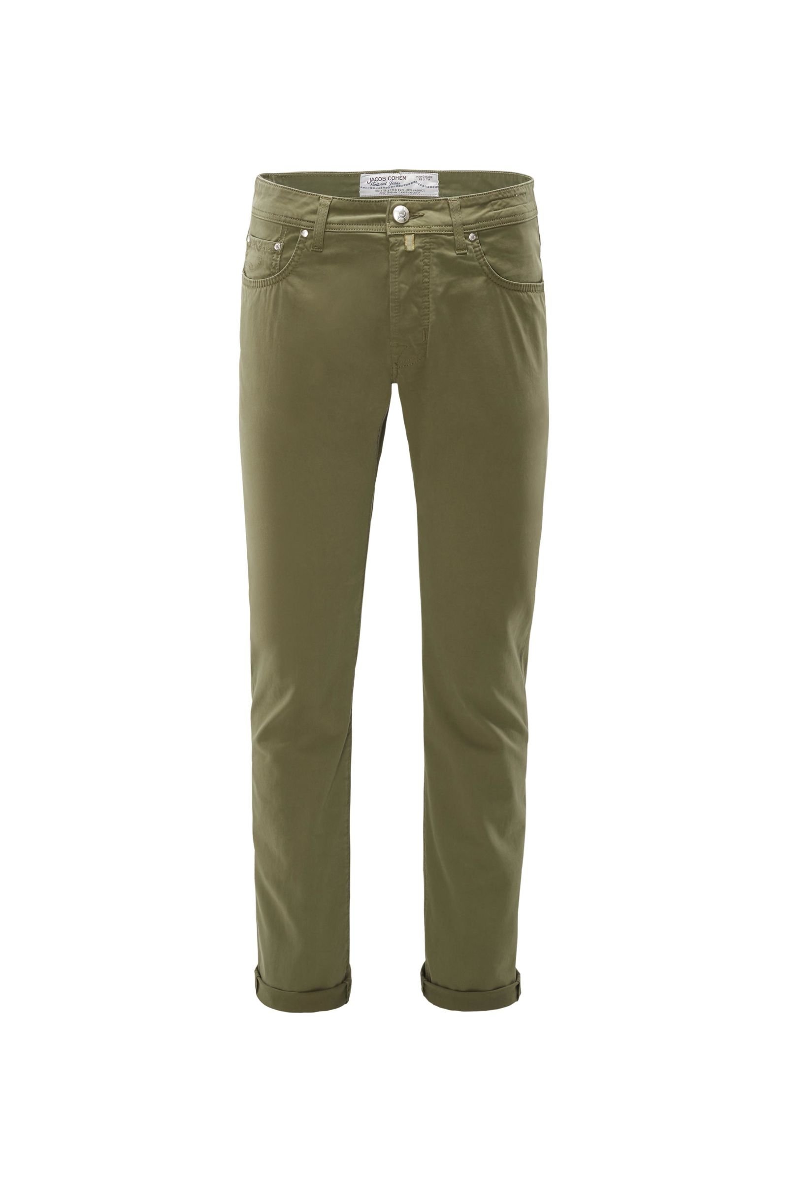 Cotton trousers 'PW688 Comfort Slim Fit' olive