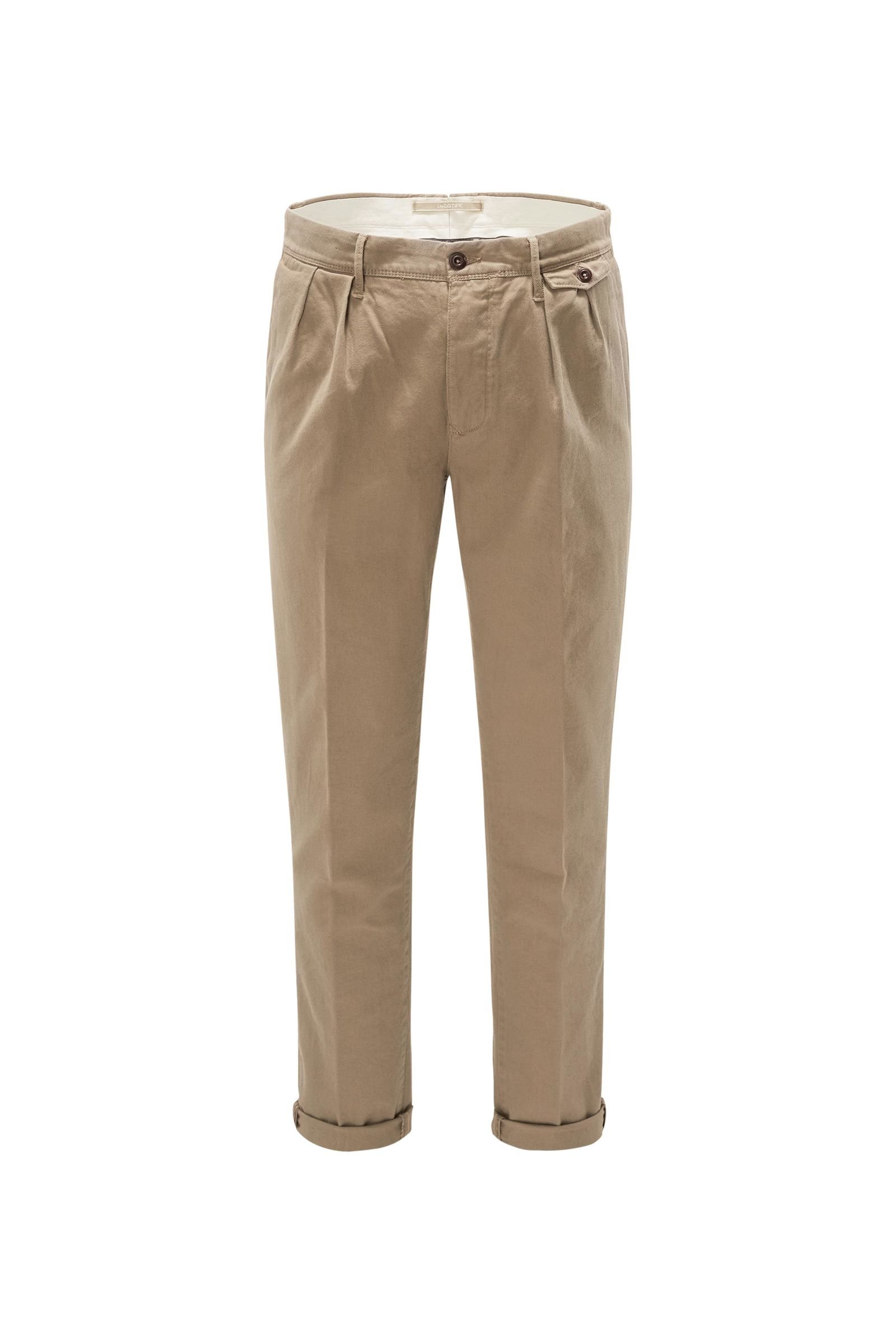 Cotton trousers 'Slacks Wide Fit' beige